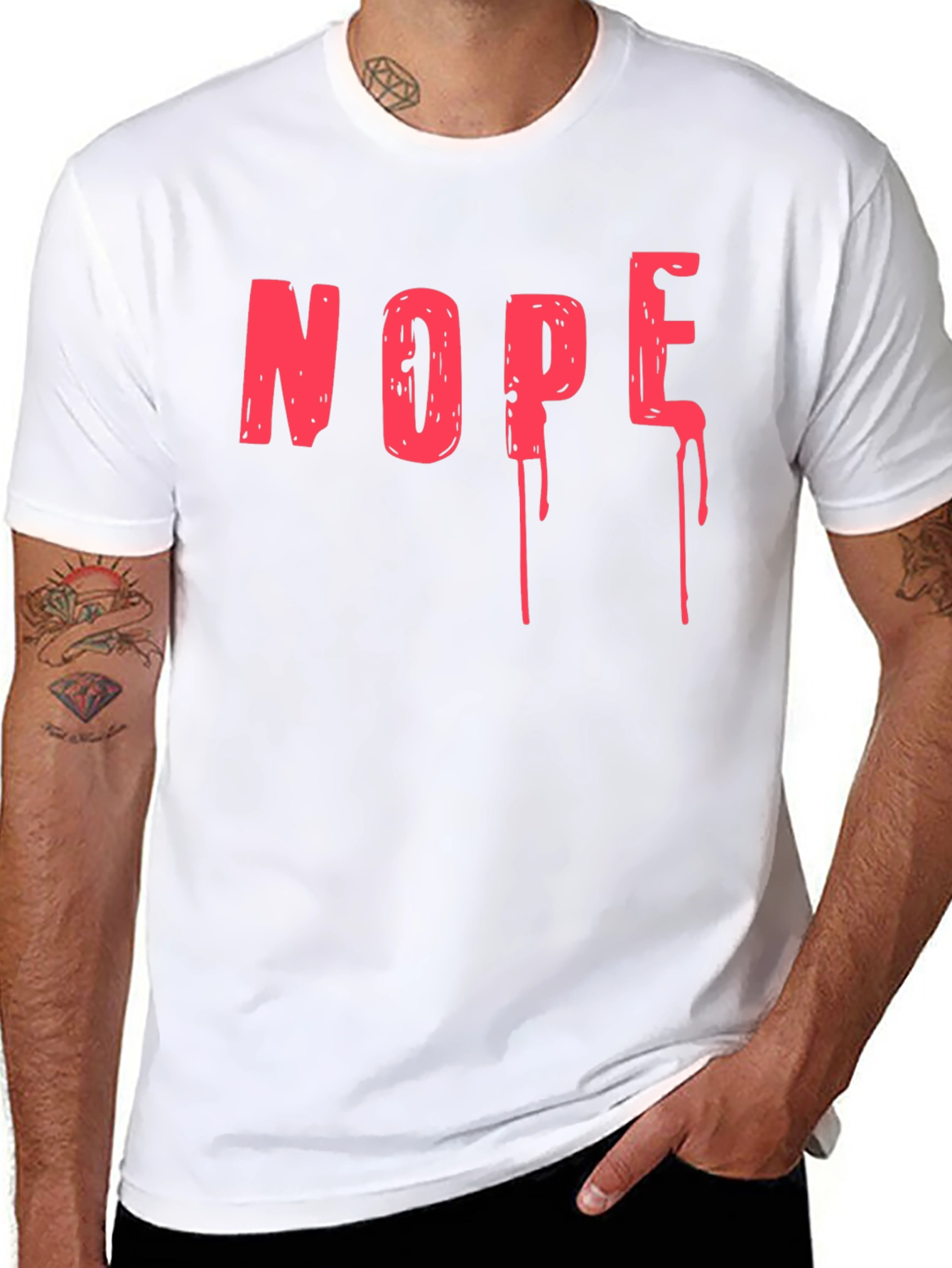 Nope Drip Graphic Tee - Black Cotton T-Shirt