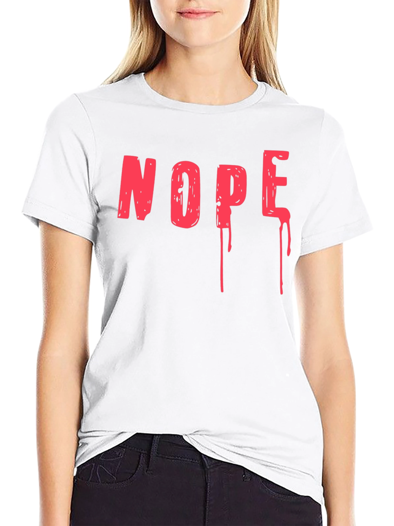 Nope Drip Graphic Tee - Black Cotton T-Shirt
