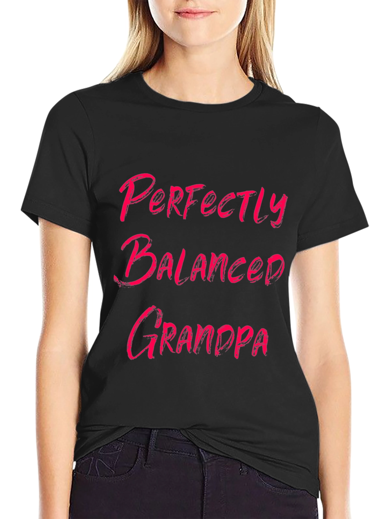 Perfectly Balanced Grandpa Black Graphic Tee
