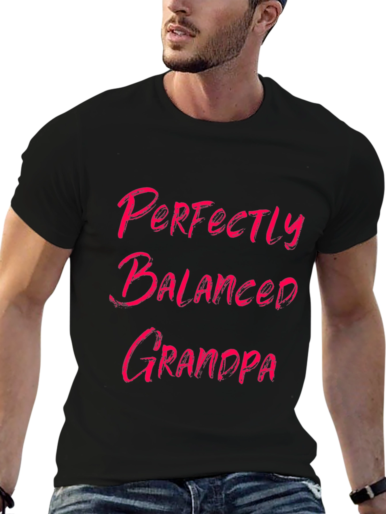 Perfectly Balanced Grandpa Black Graphic Tee