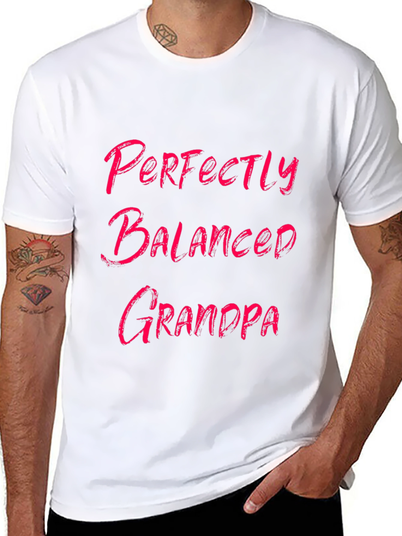 Perfectly Balanced Grandpa Black Graphic Tee