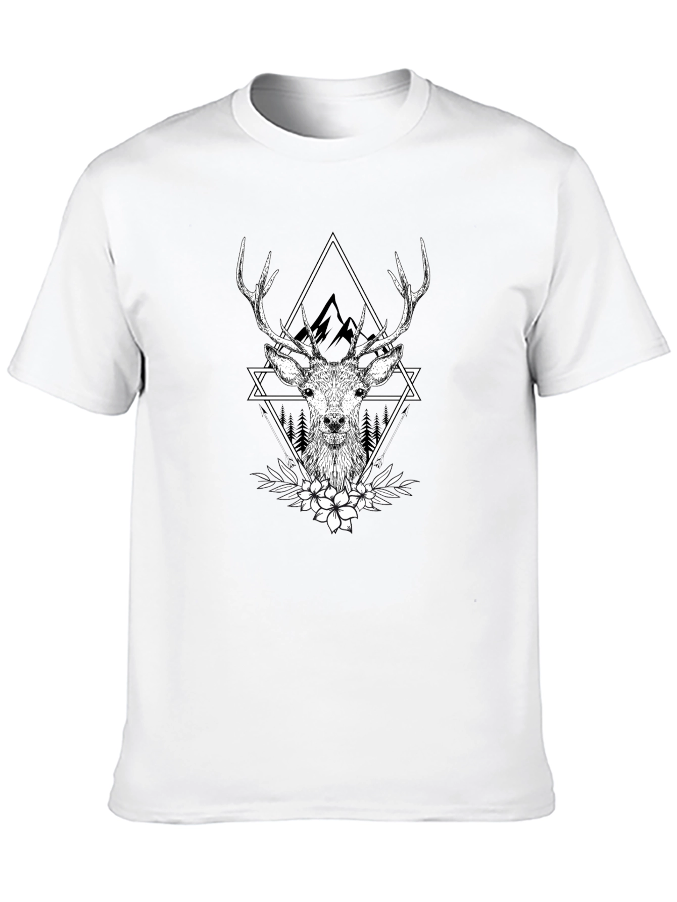 Deer Graphic Tee - Black Mens T-Shirt