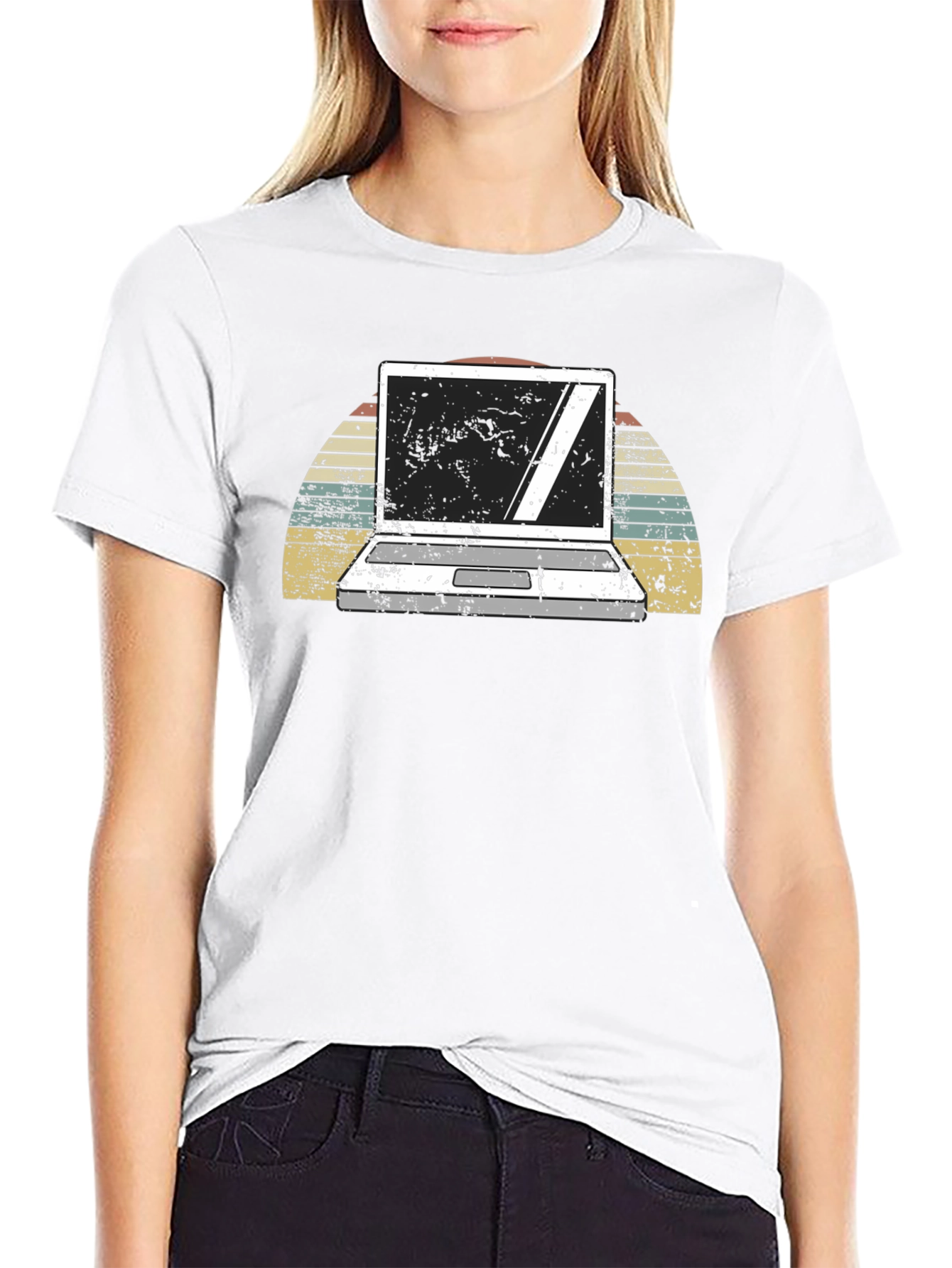 Retro Laptop Graphic T-Shirt