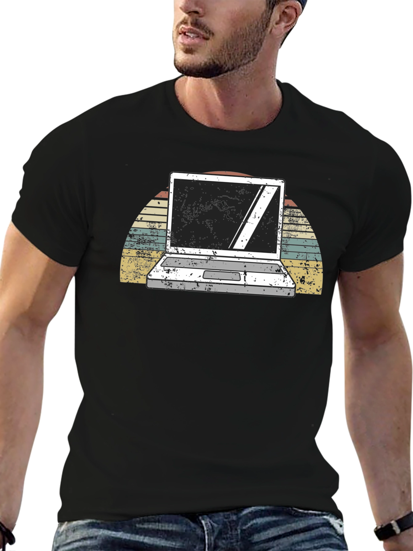 Retro Laptop Graphic T-Shirt