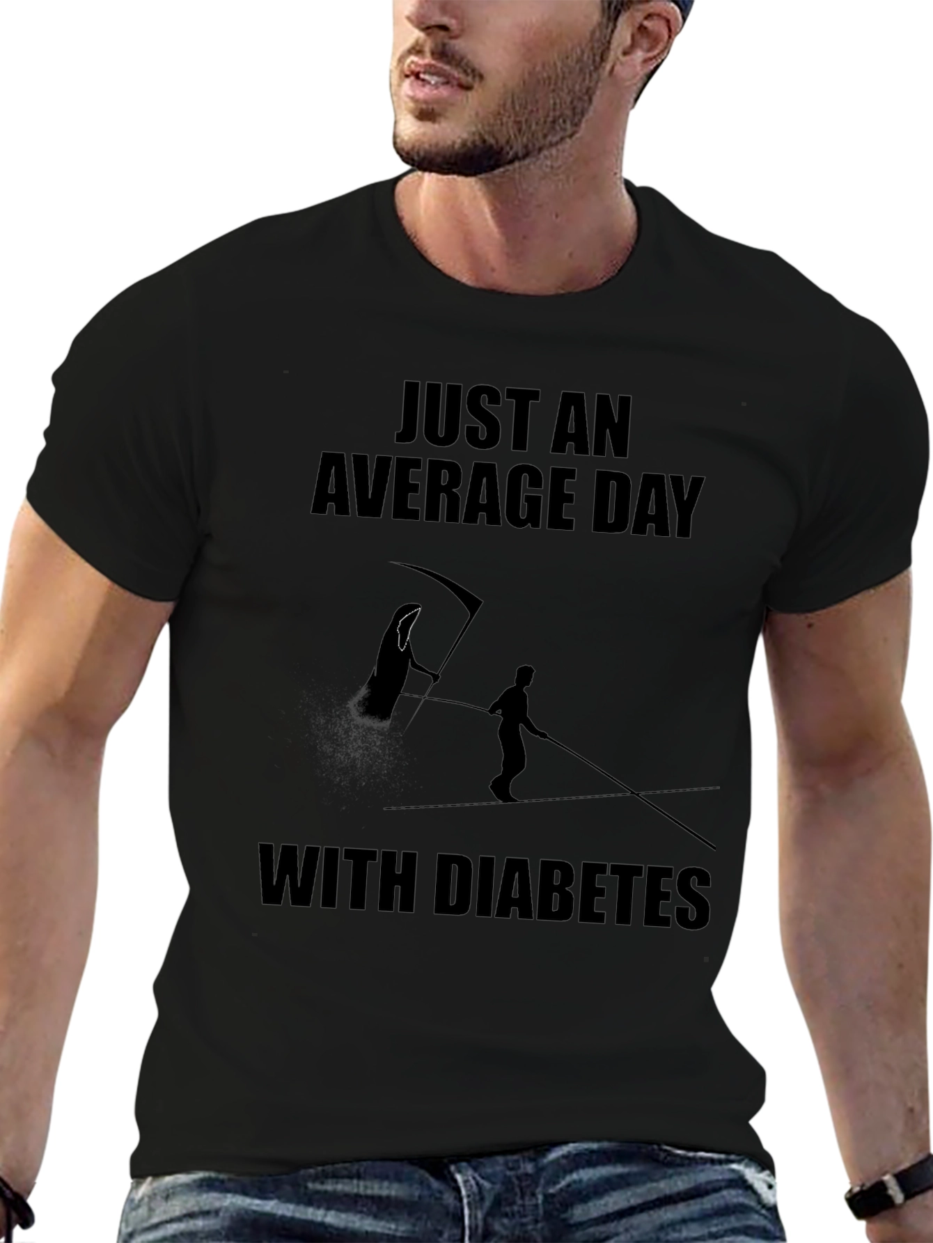 Just an Average Day With Diabetes Black T-Shirt