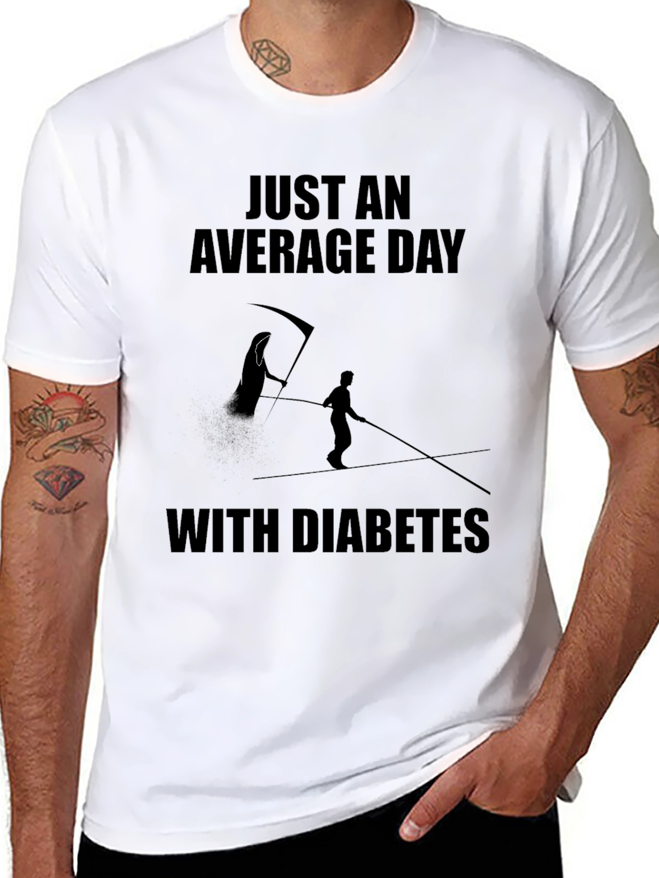 Just an Average Day With Diabetes Black T-Shirt