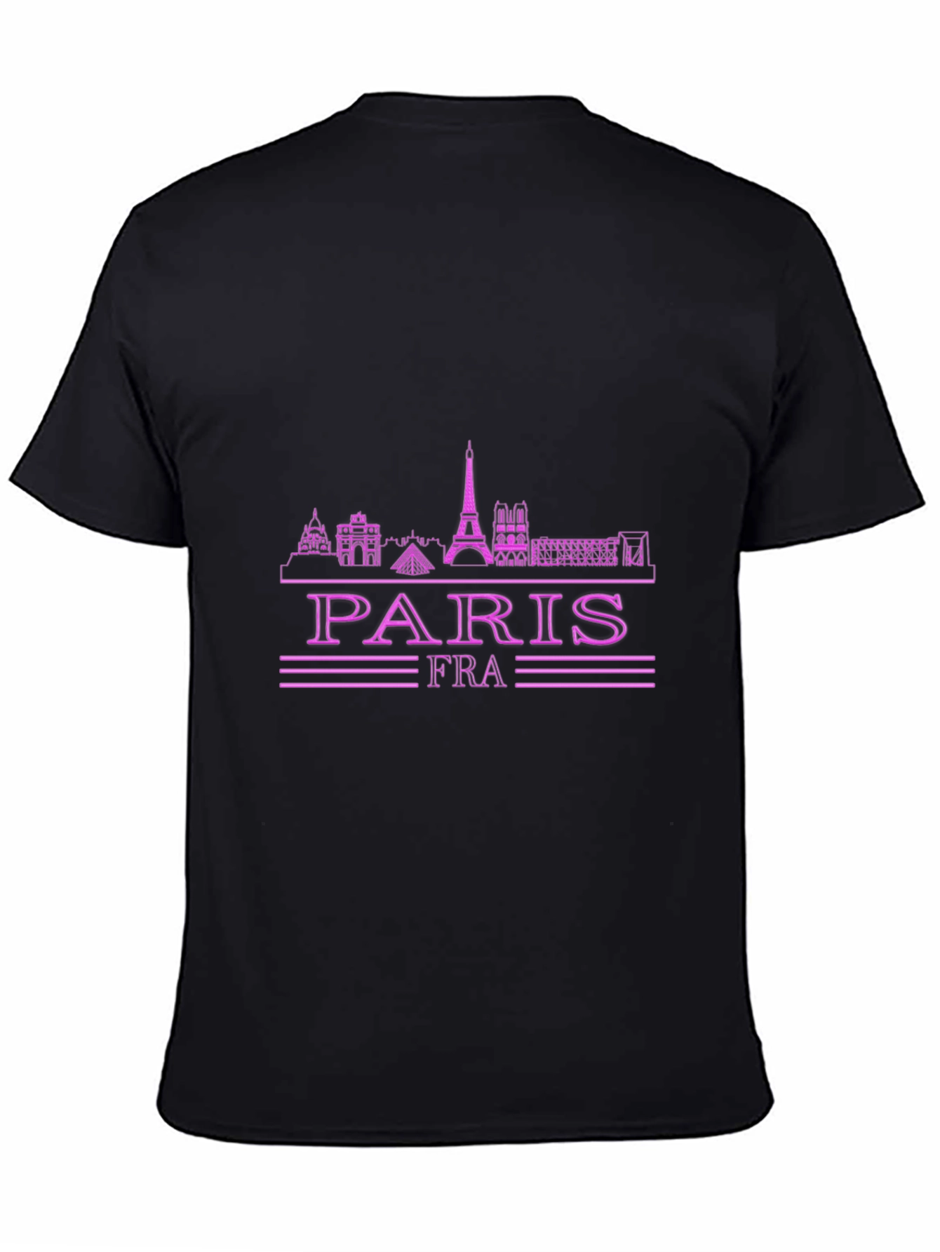 Paris France Skyline Graphic Tee - Black