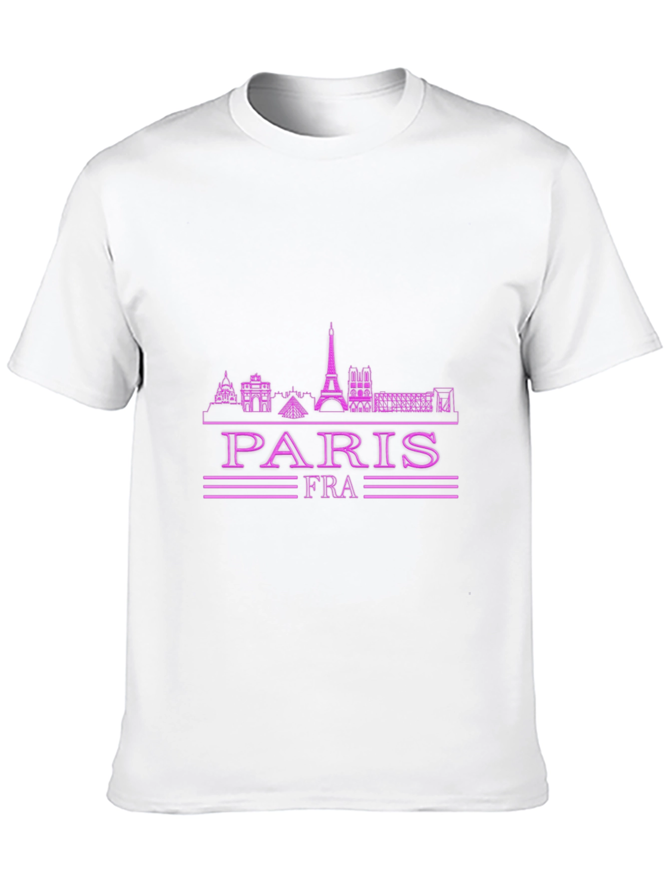 Paris France Skyline Graphic Tee - Black