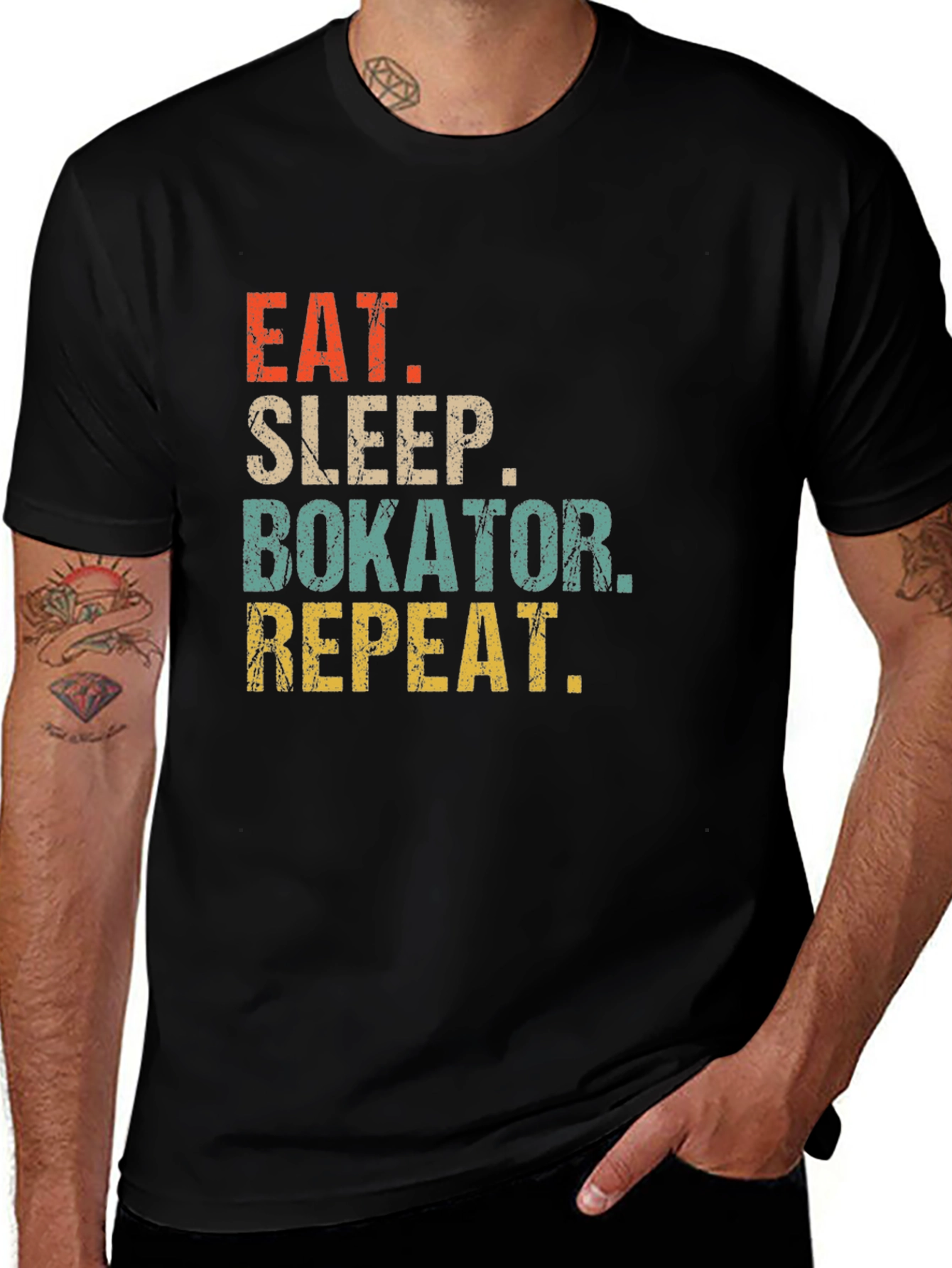 Eat Sleep Bokator Repeat T-Shirt Black