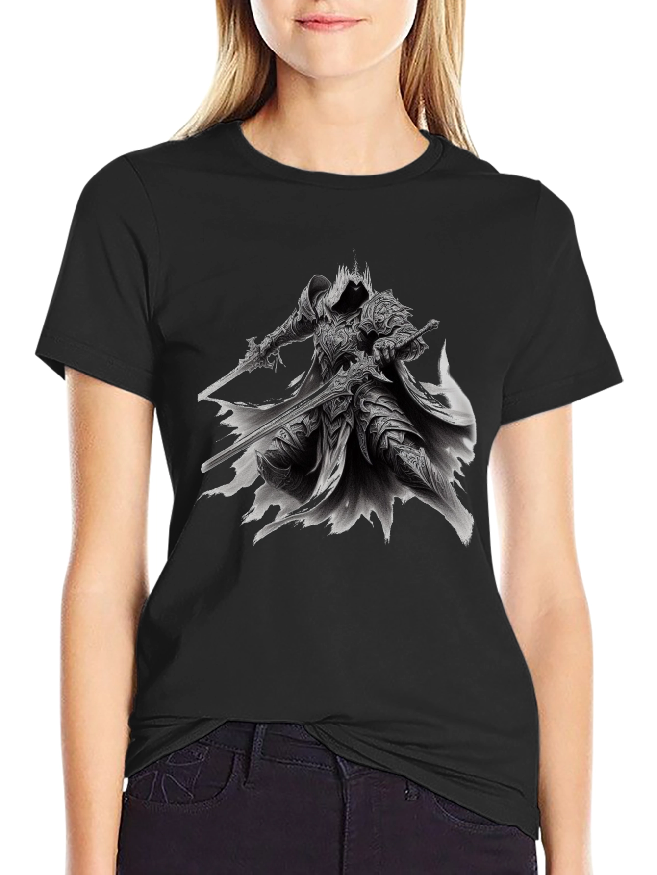Dark Knight T-Shirt - Fantasy Warrior Design