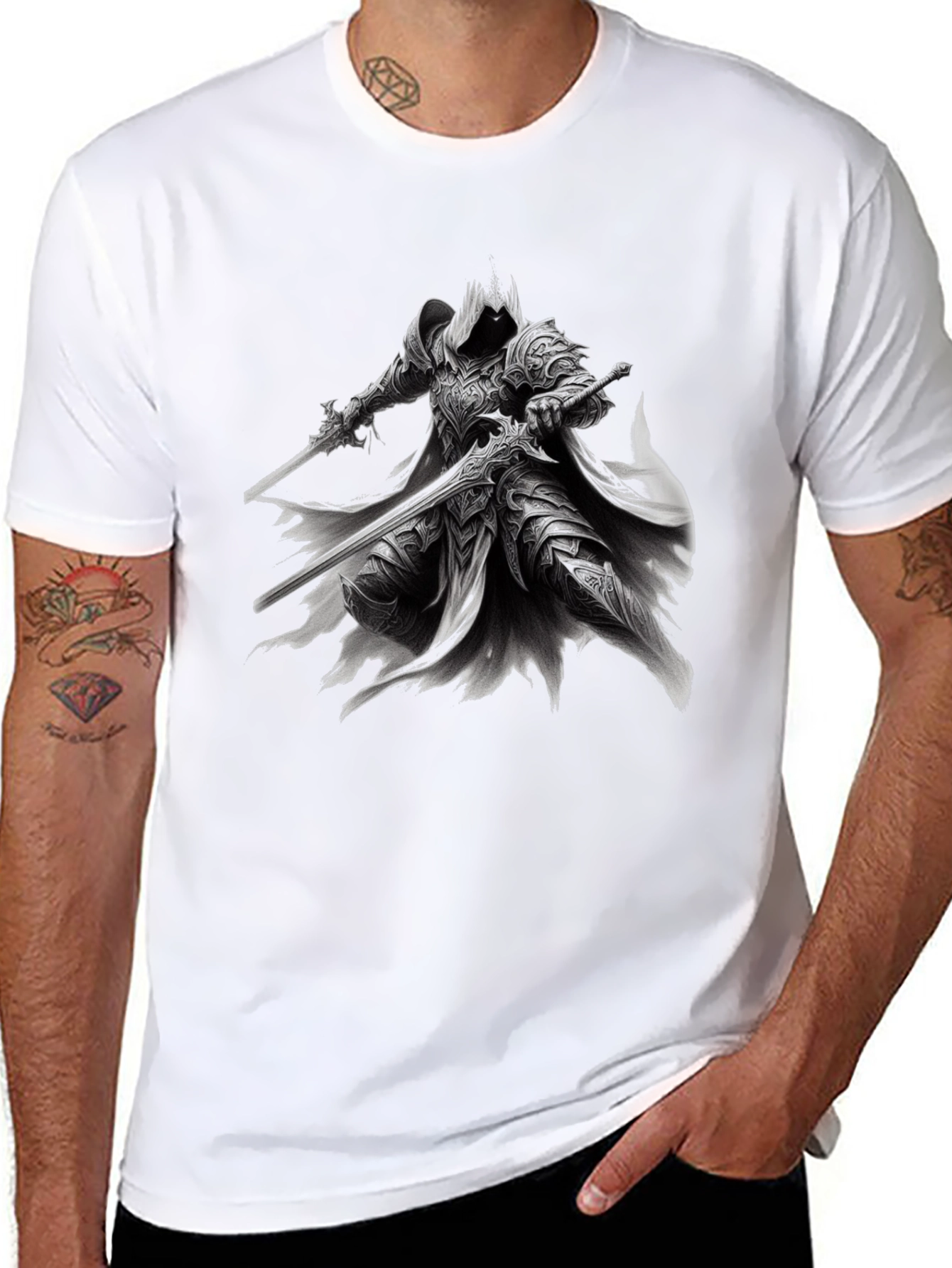 Dark Knight T-Shirt - Fantasy Warrior Design