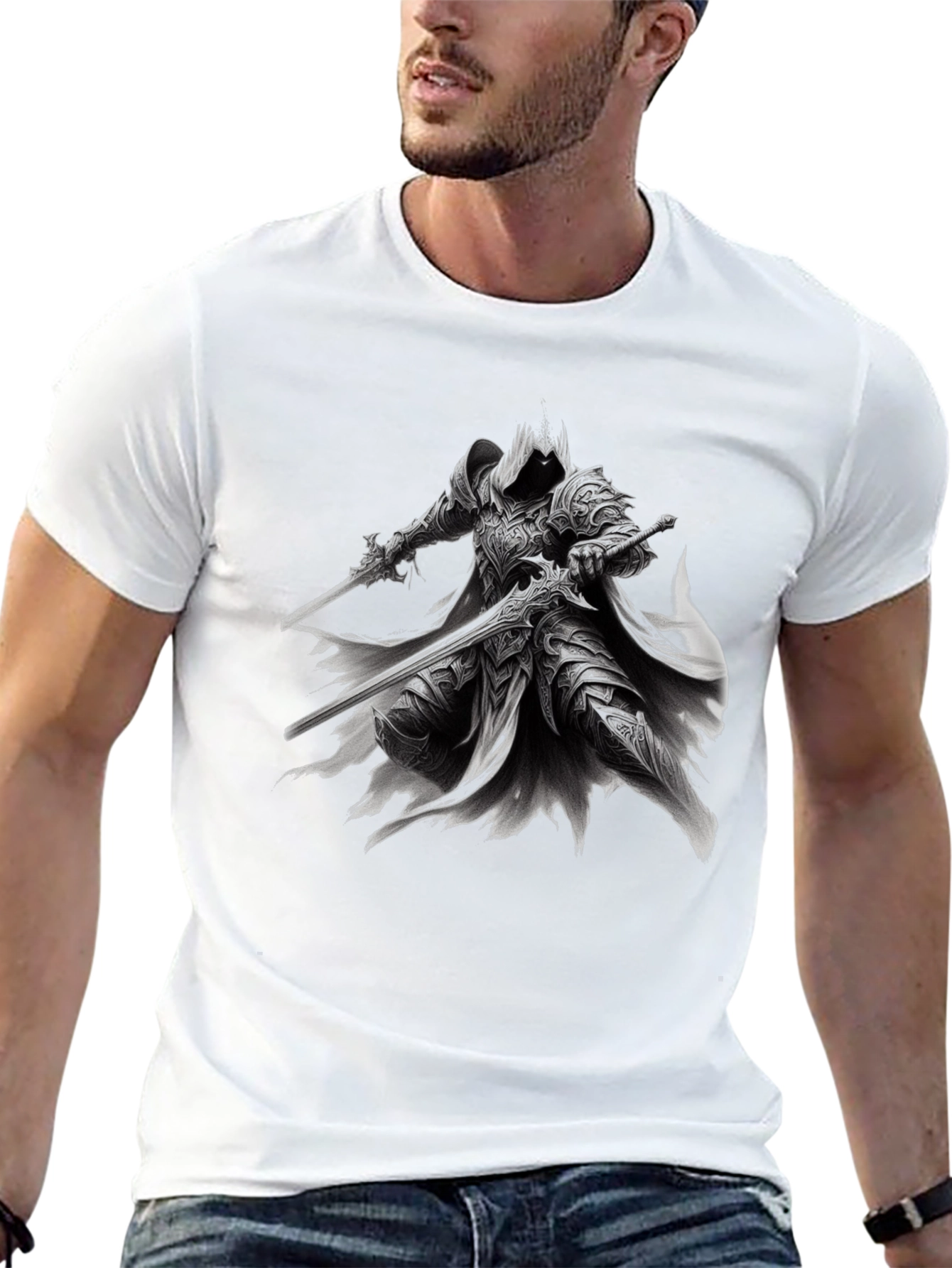 Dark Knight T-Shirt - Fantasy Warrior Design