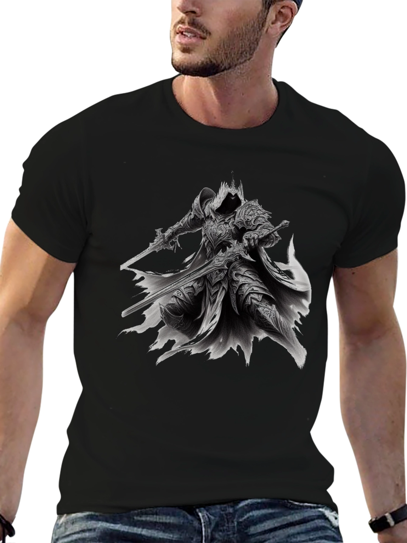 Dark Knight T-Shirt - Fantasy Warrior Design