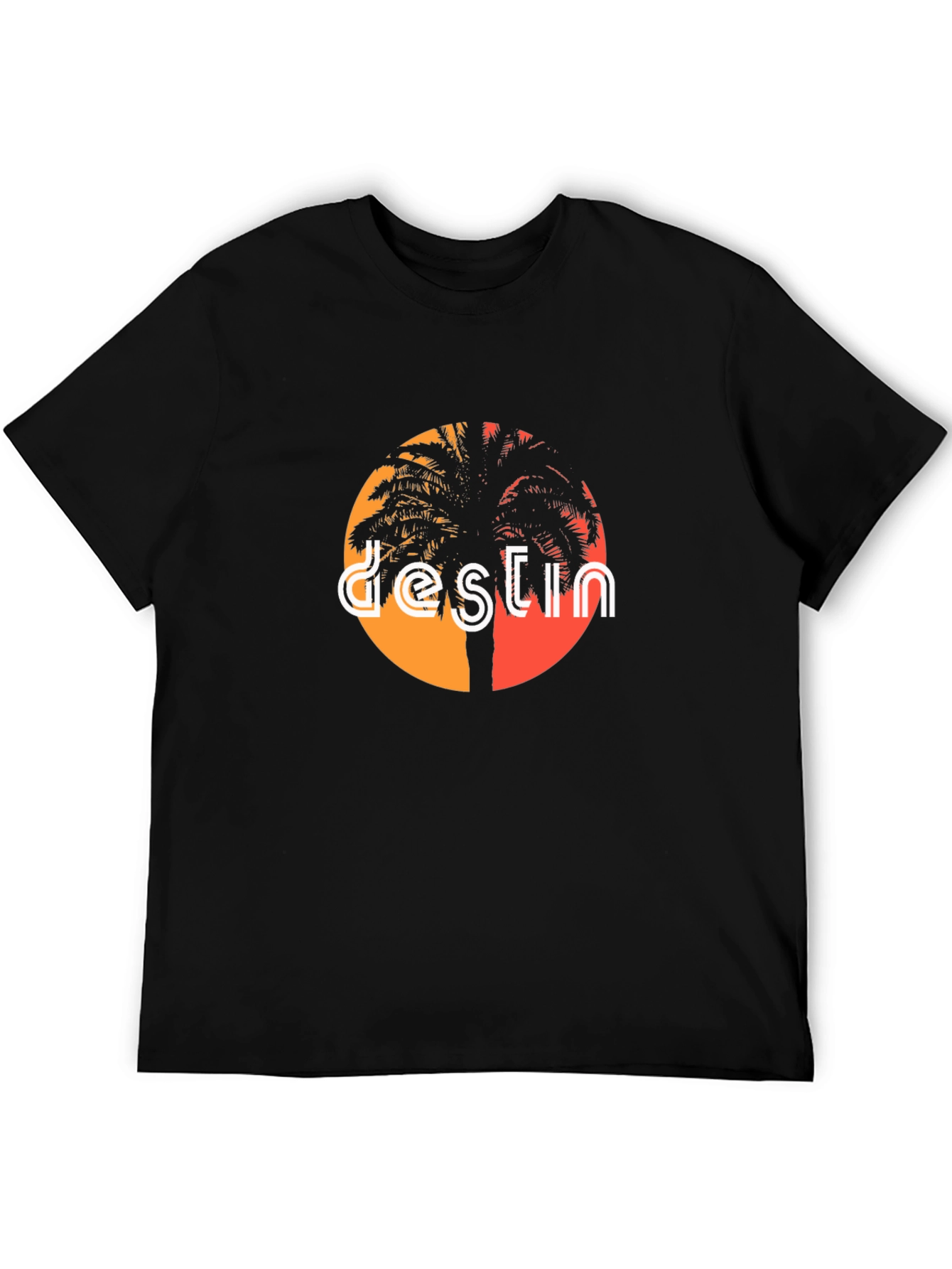 Destin Palm Tree Graphic Tee - Black