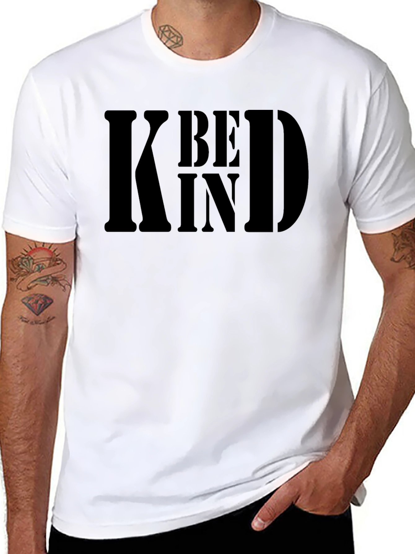 Be Kind Graphic Tee - Mens Black Cotton T-Shirt