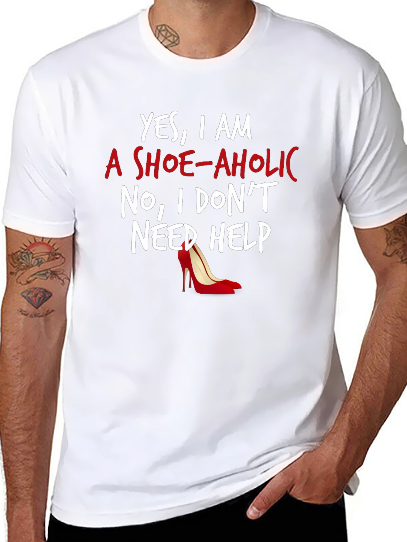 Shoe-aholic Graphic Tee - Novelty Womens T-Shirt