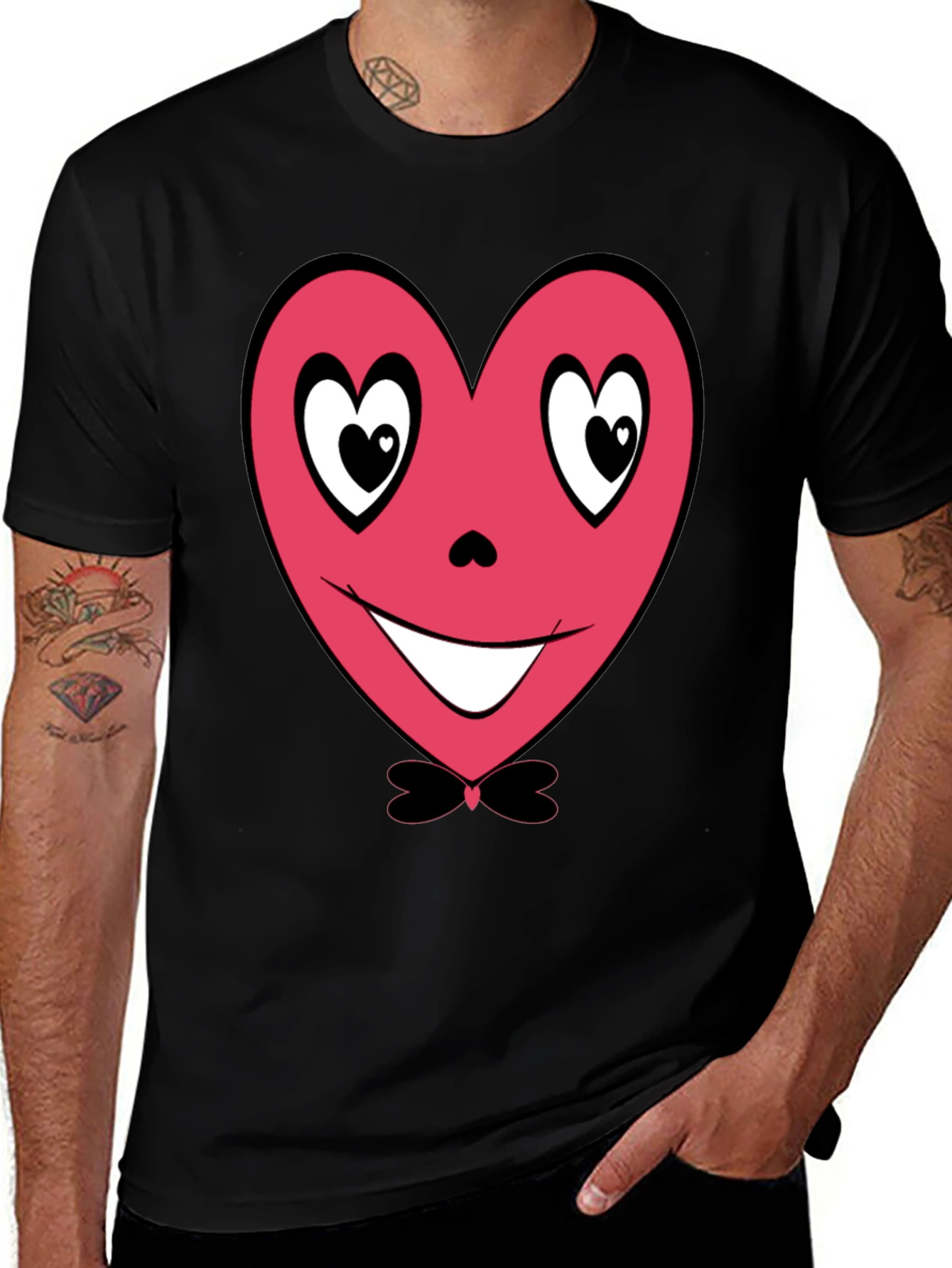 Heart Face Graphic Tee - Valentines Day
