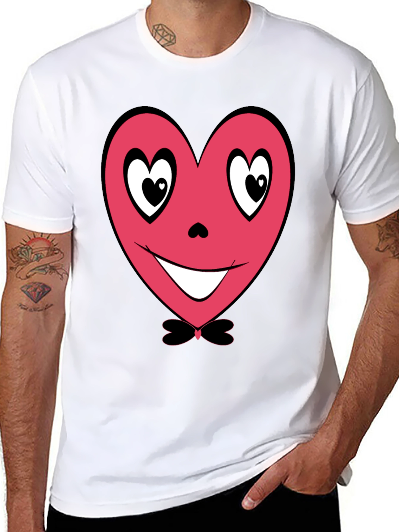 Heart Face Graphic Tee - Valentines Day
