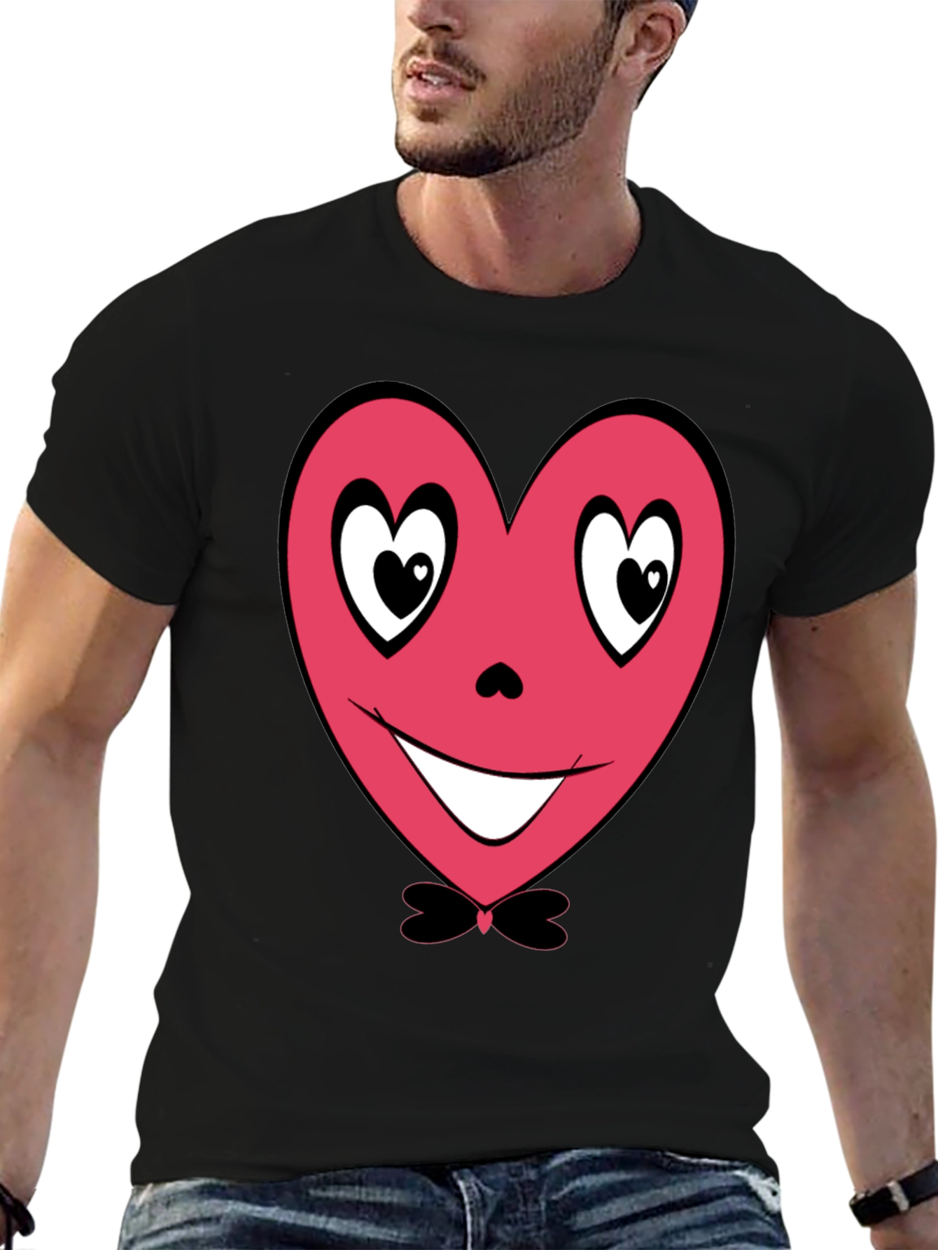 Heart Face Graphic Tee - Valentines Day