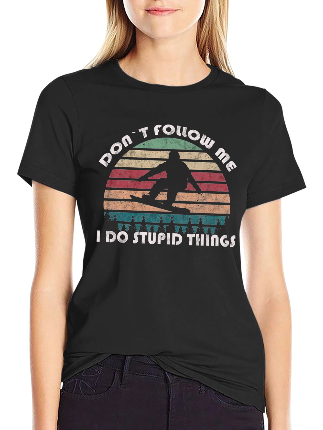 Dont Follow Me Funny Snowboarder T-Shirt