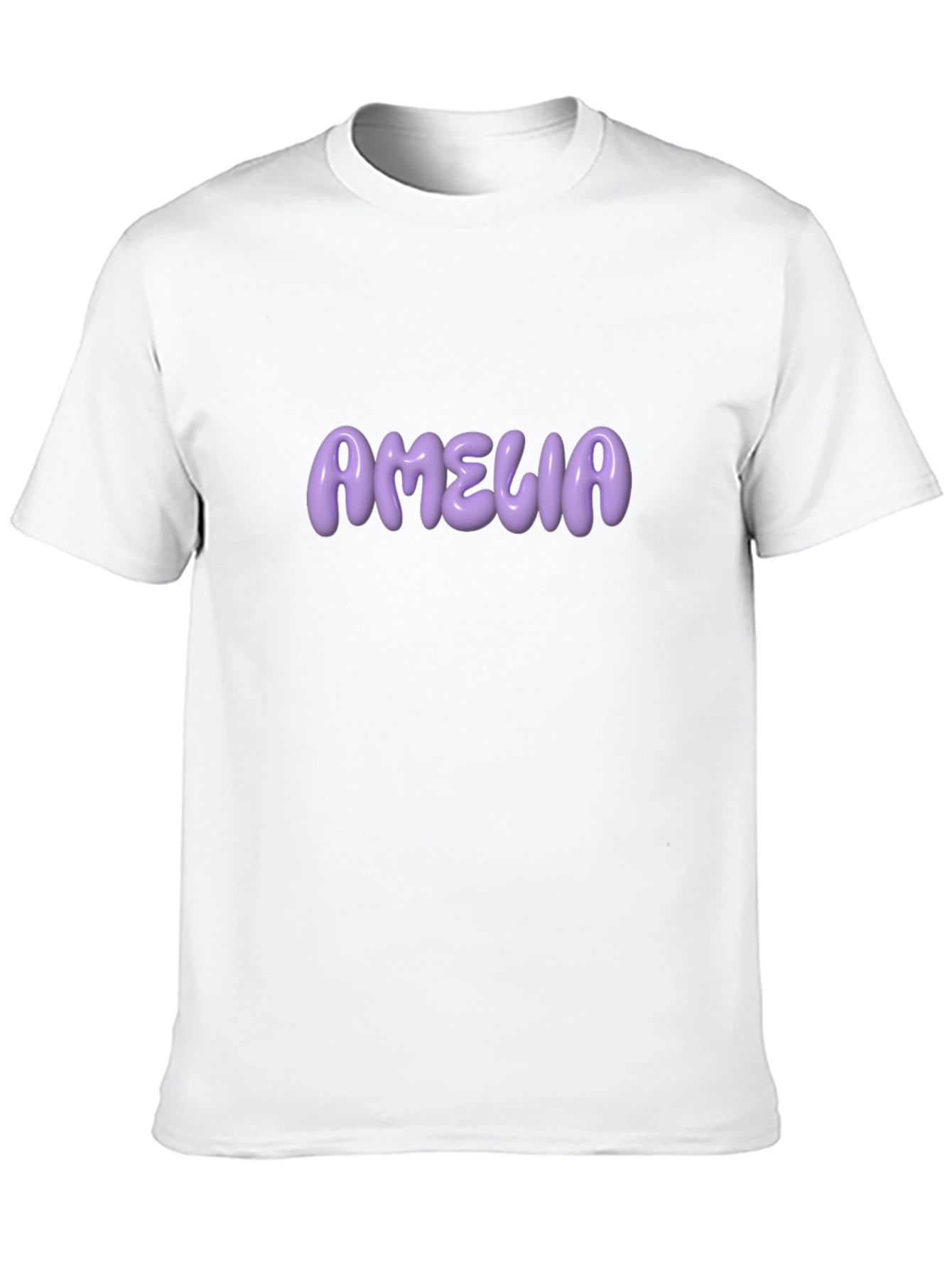 Amelia Purple Lettering Black T-Shirt