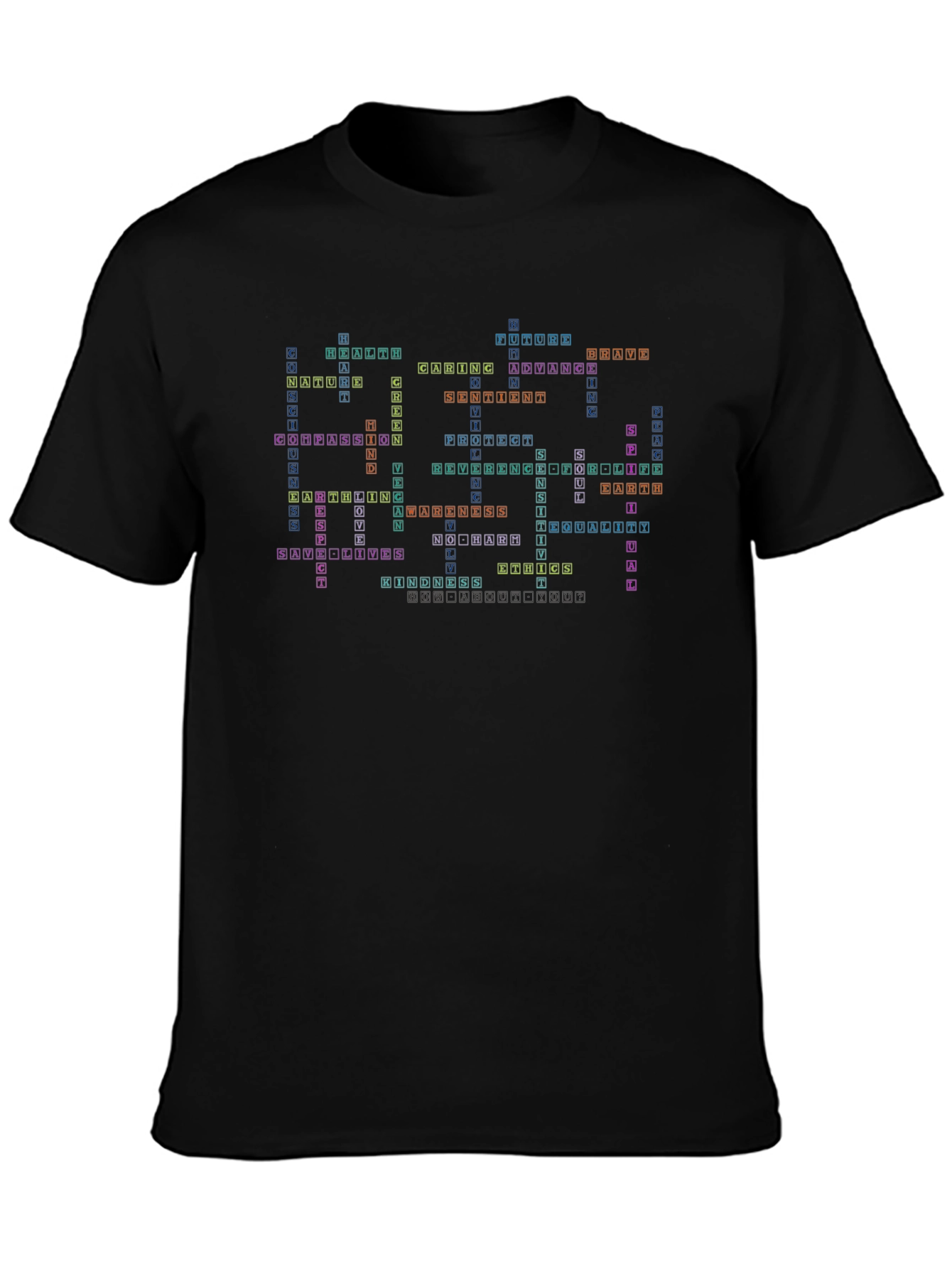 Inspirational Word Block T-Shirt - Positive Vibes