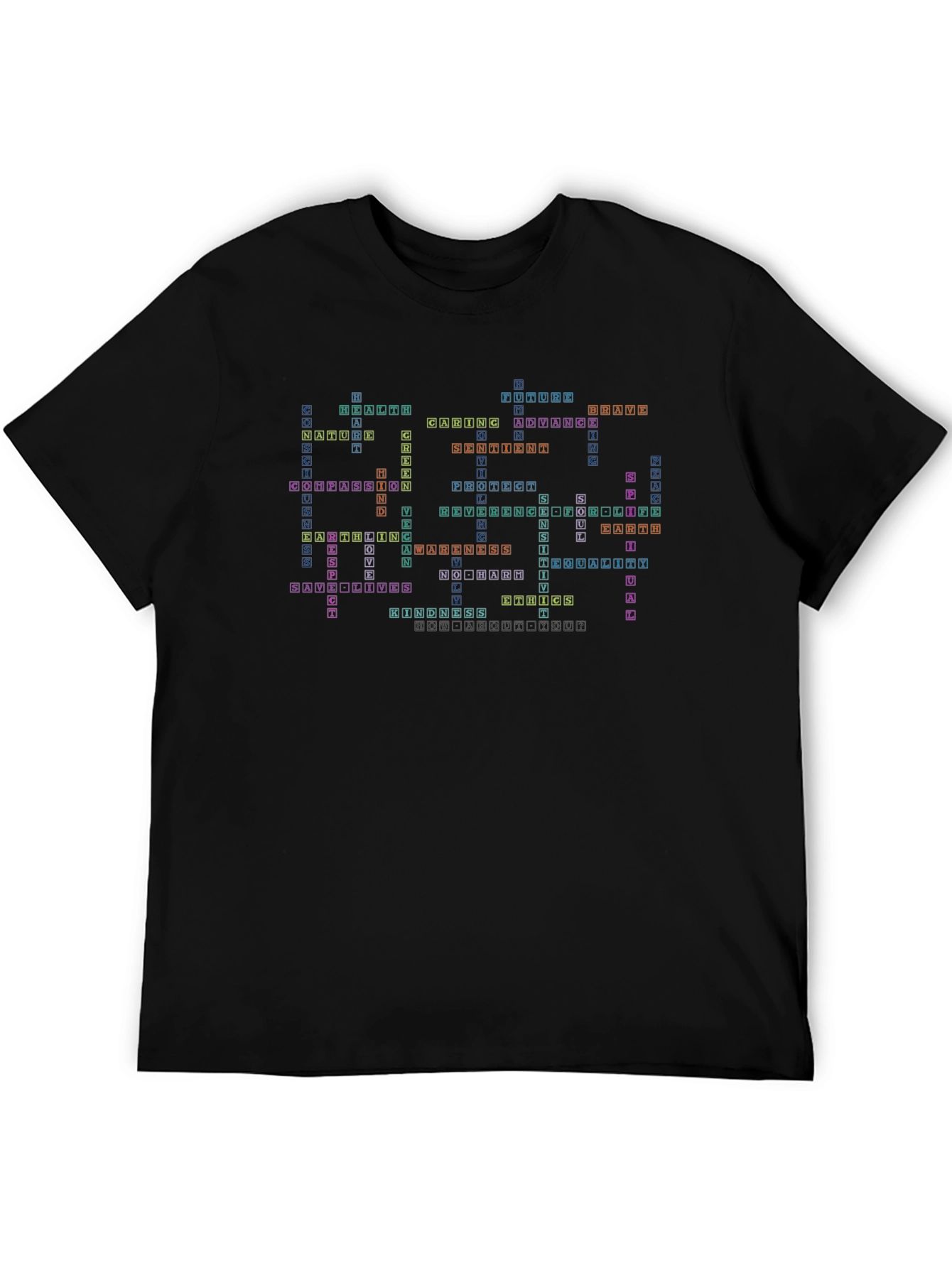 Inspirational Word Block T-Shirt - Positive Vibes
