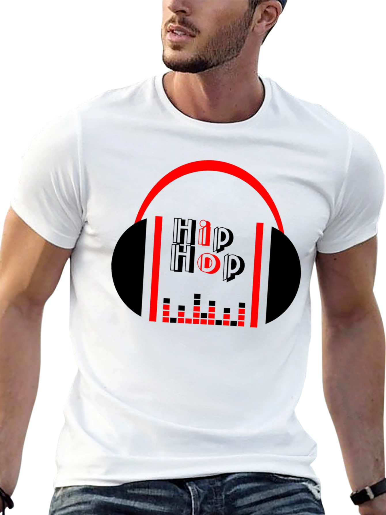 Hip Hop Graphic Tee - Black Cotton Music T-Shirt