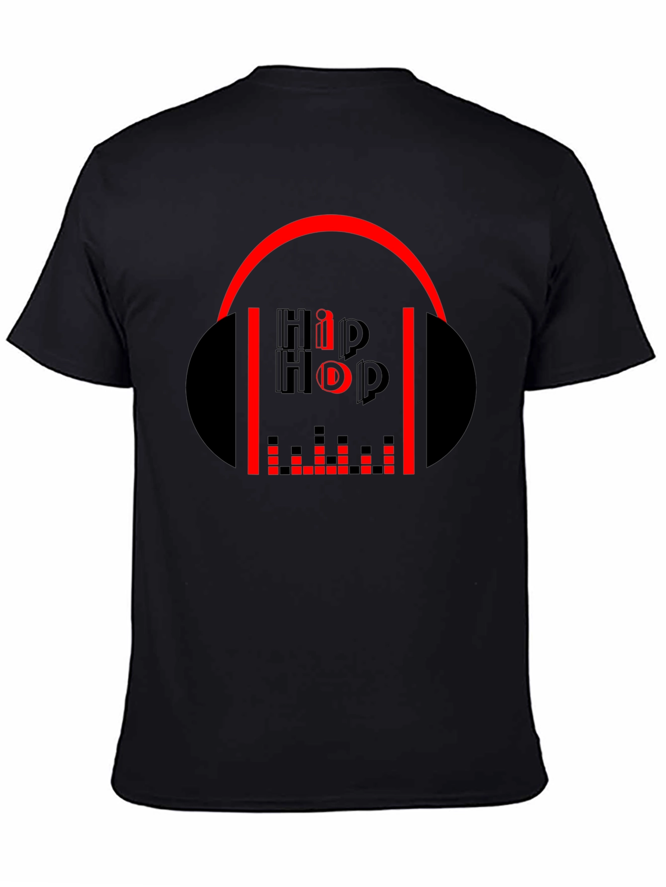 Hip Hop Graphic Tee - Black Cotton Music T-Shirt