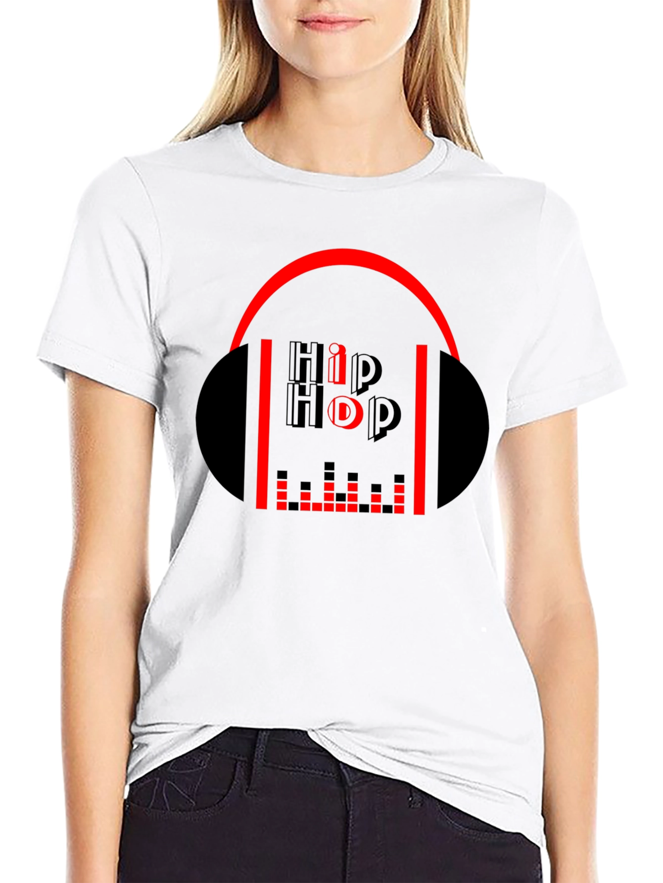 Hip Hop Graphic Tee - Black Cotton Music T-Shirt