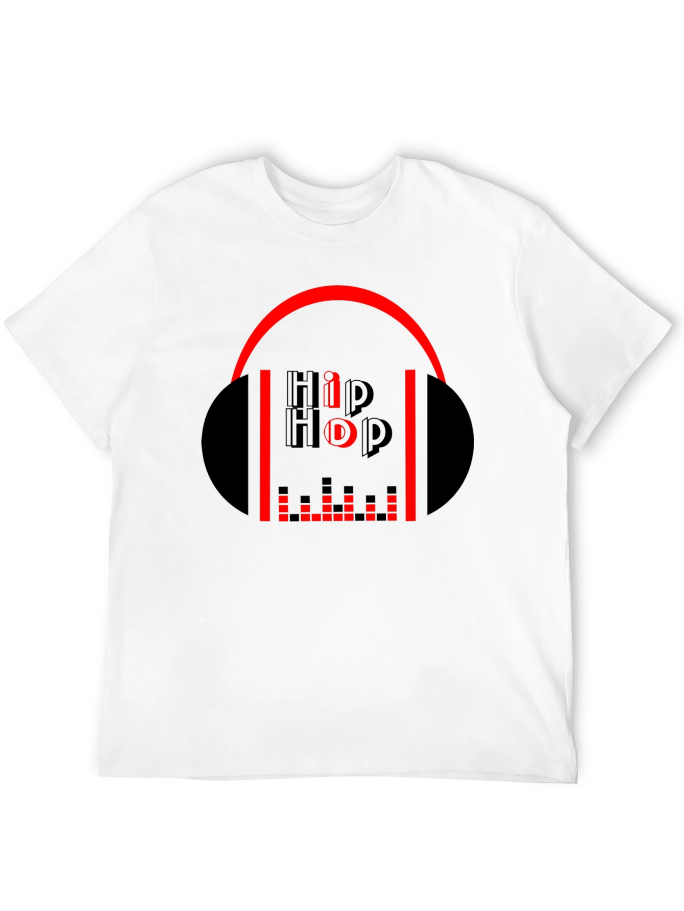 Hip Hop Graphic Tee - Black Cotton Music T-Shirt