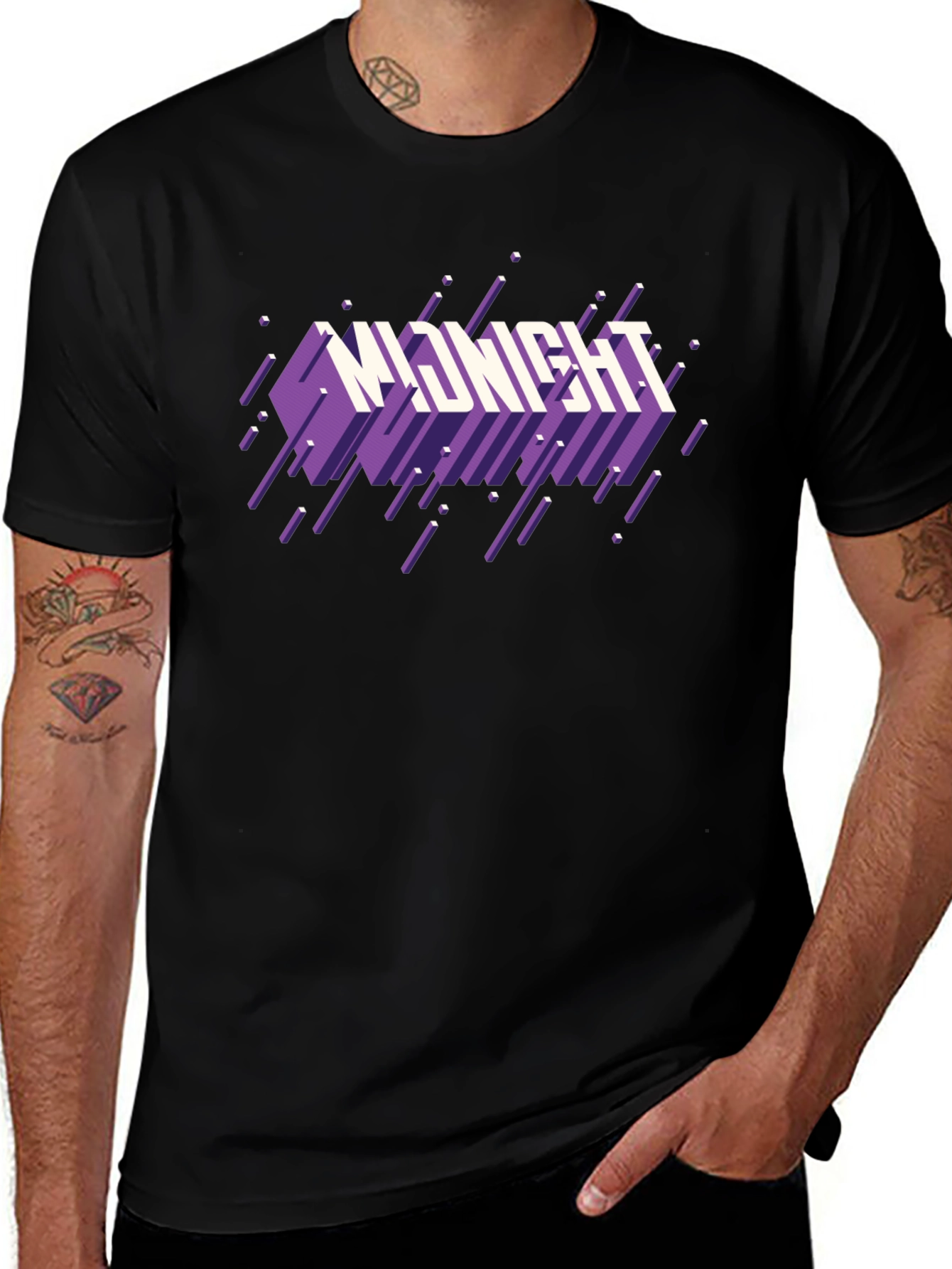 Midnight Graphic Print Black T-Shirt