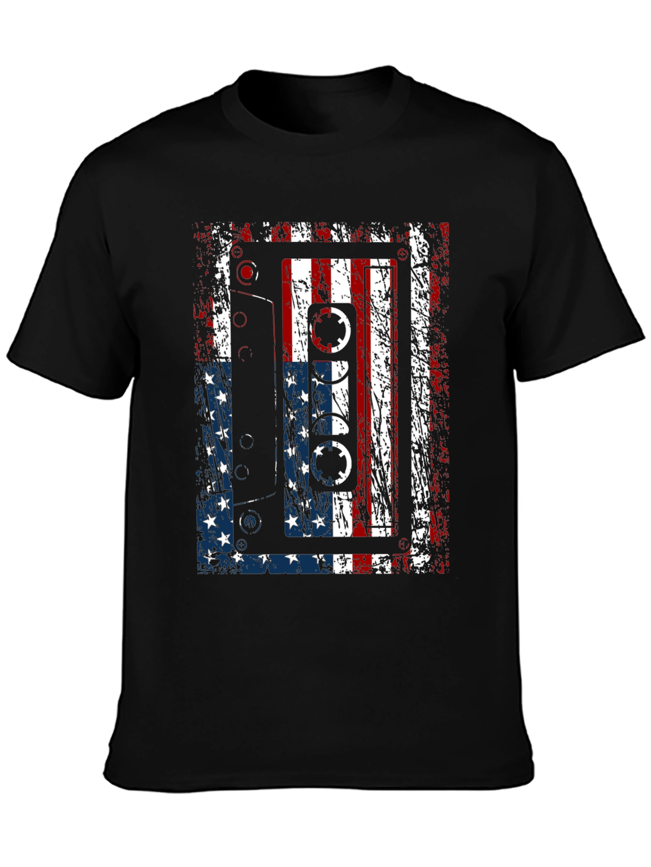American Flag Cassette Tape Graphic T-Shirt