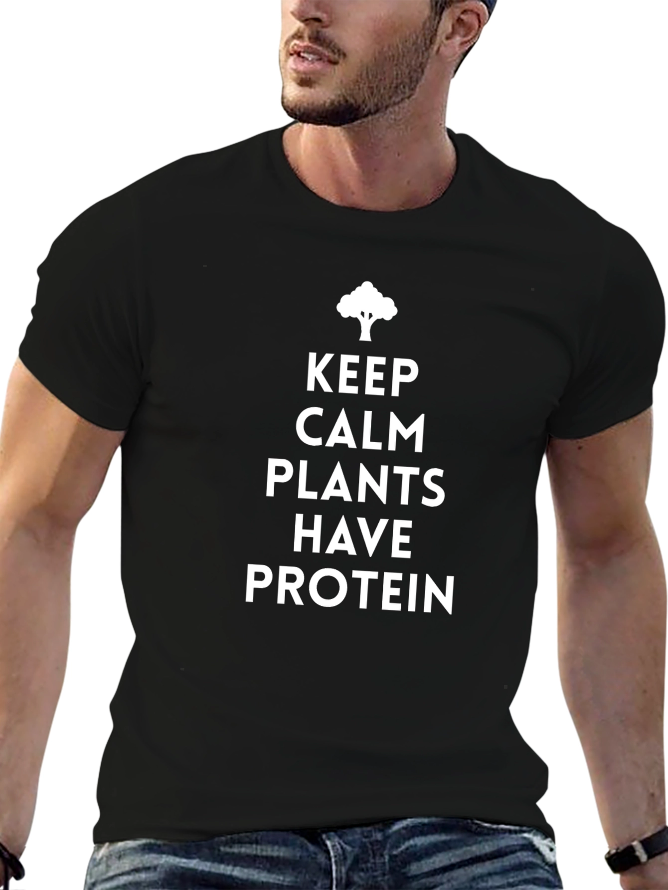 Vegan Protein T-Shirt - Keep Calm Plants Have Protein