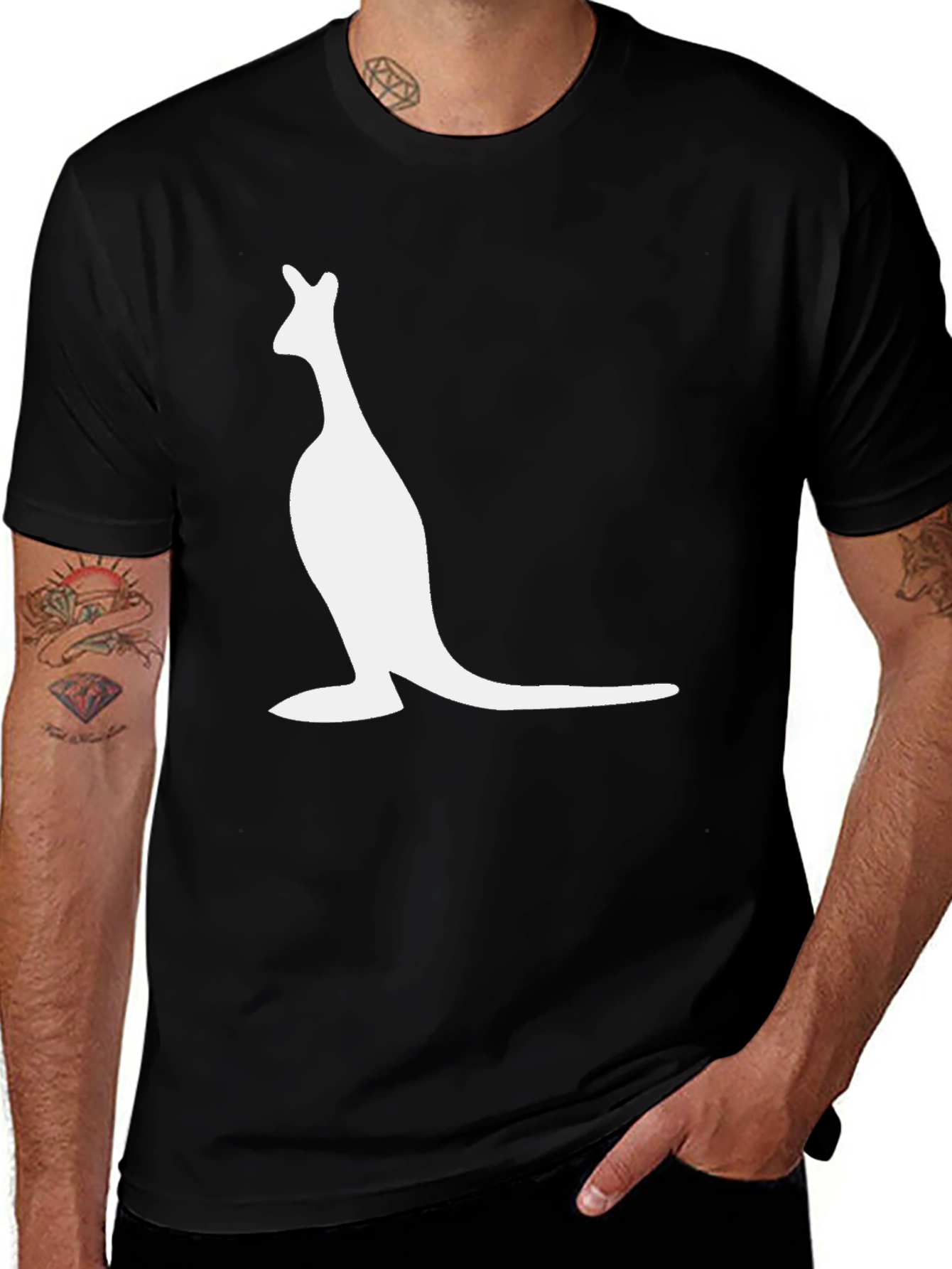 Kangaroo Graphic Tee - Black