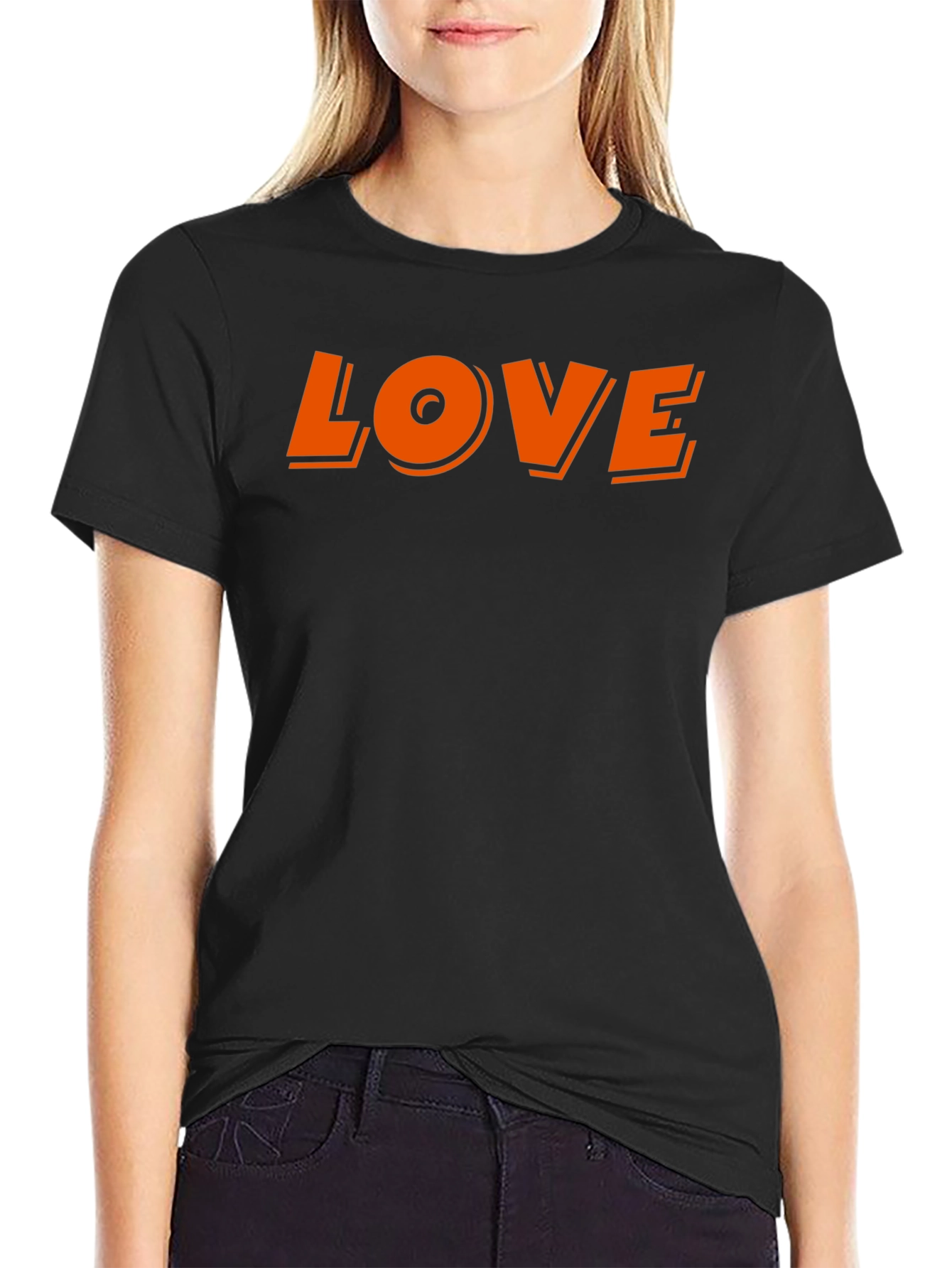 Love Graphic Print Black T-Shirt