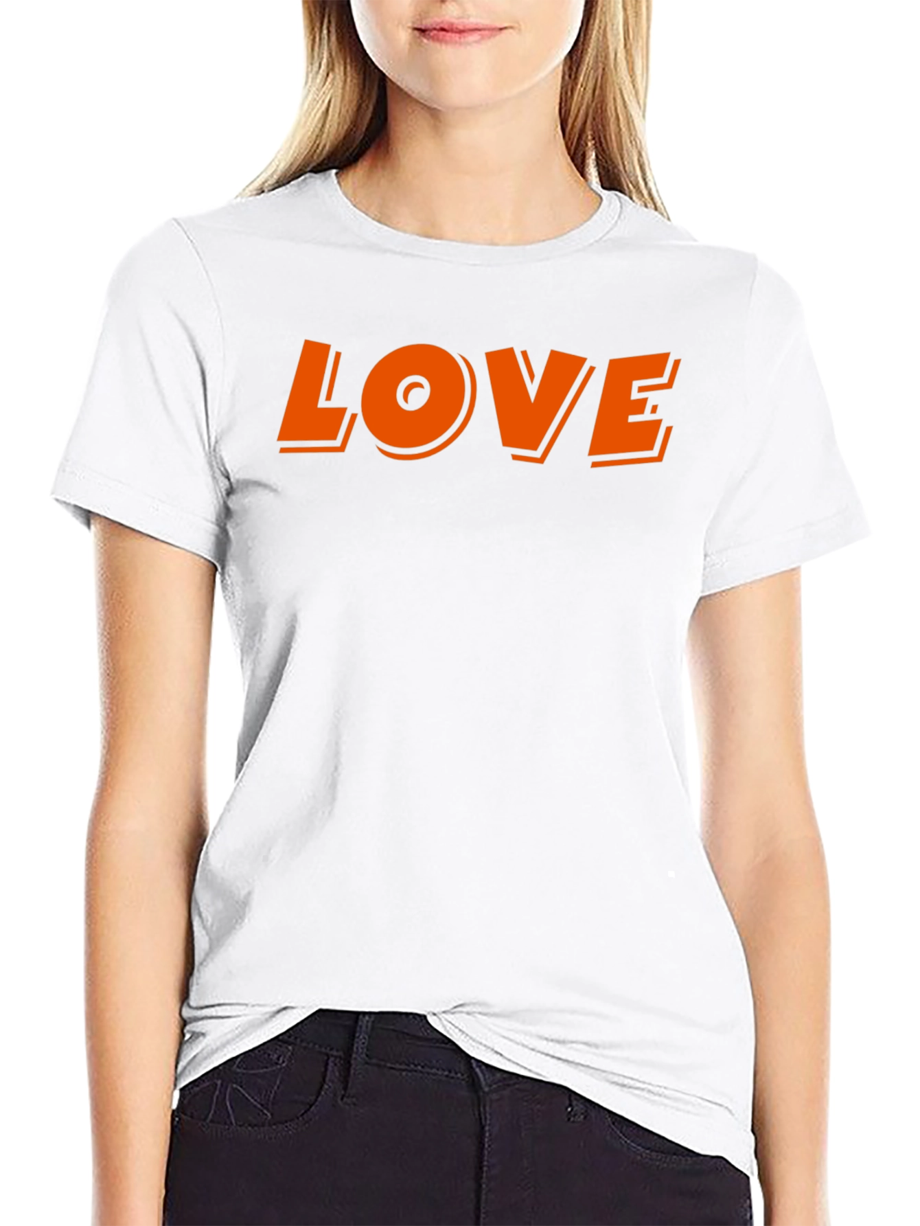 Love Graphic Print Black T-Shirt