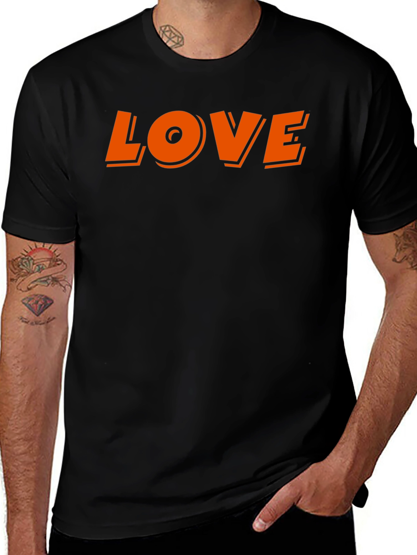 Love Graphic Print Black T-Shirt
