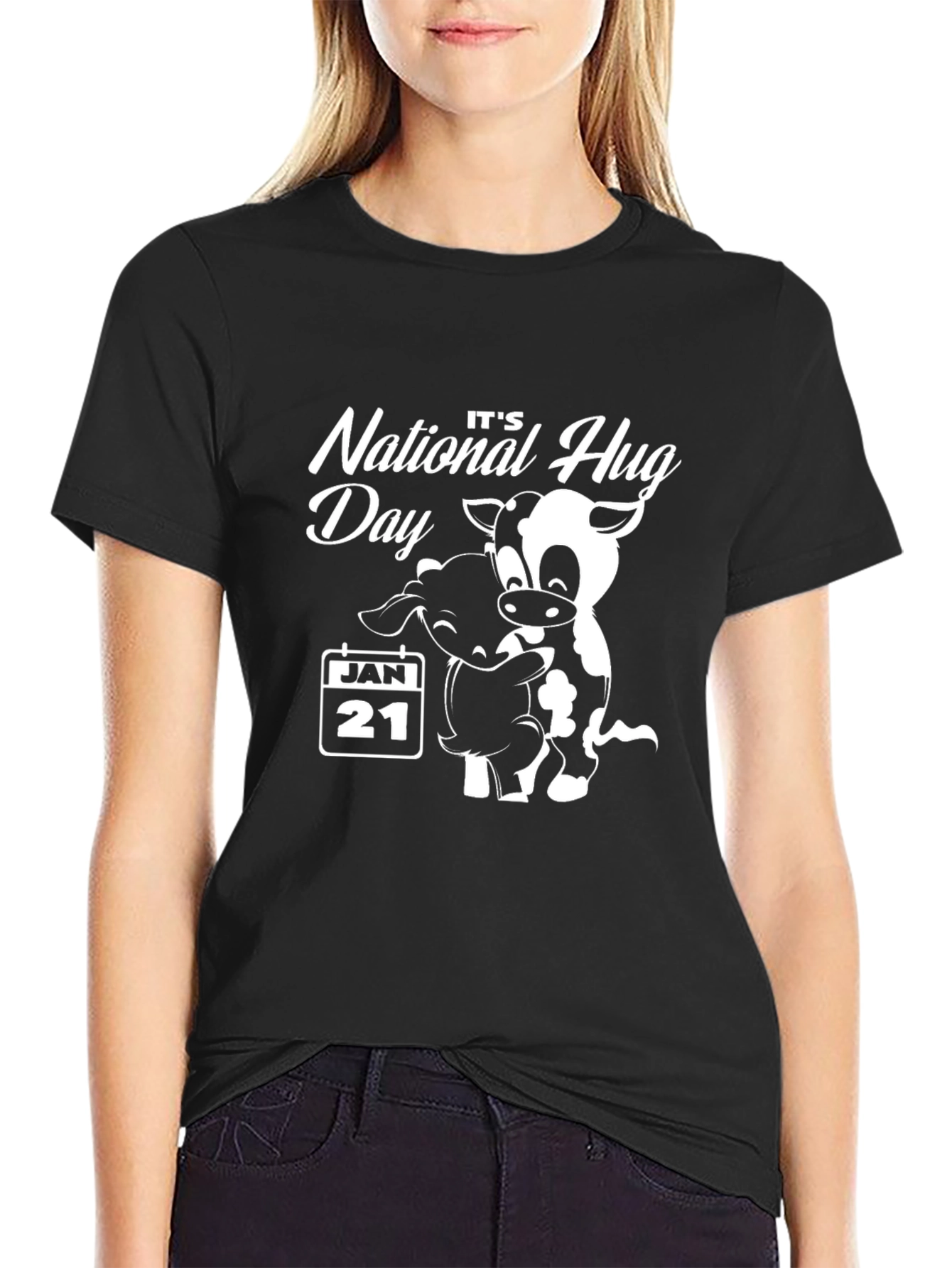National Hug Day Shirt January 21 Cow & Sheep