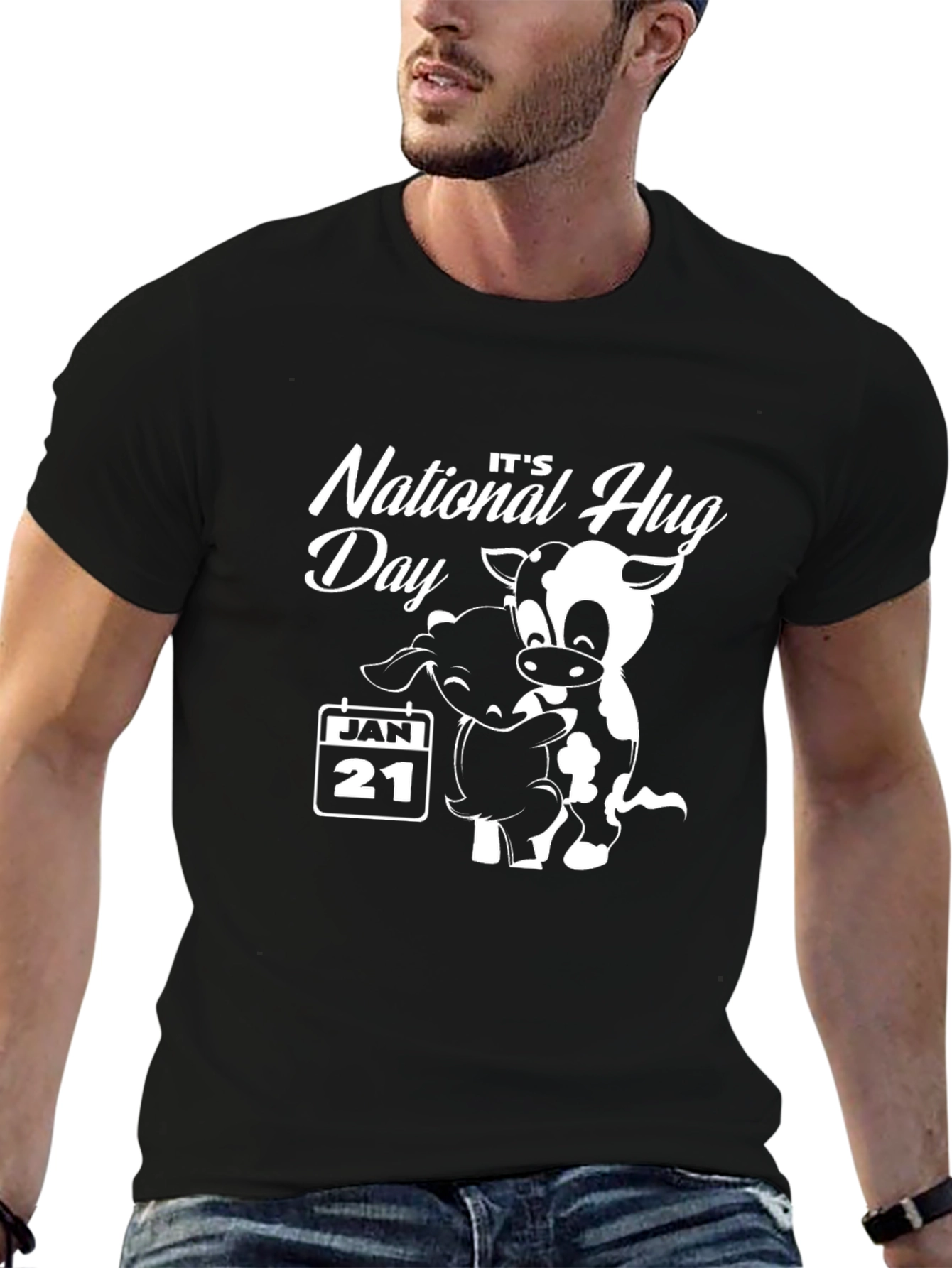 National Hug Day Shirt January 21 Cow & Sheep