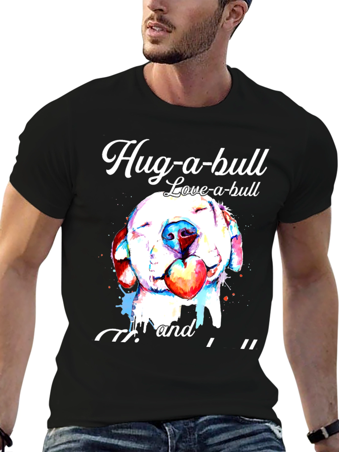Hug-a-bull Love-a-bull Graphic T-Shirt