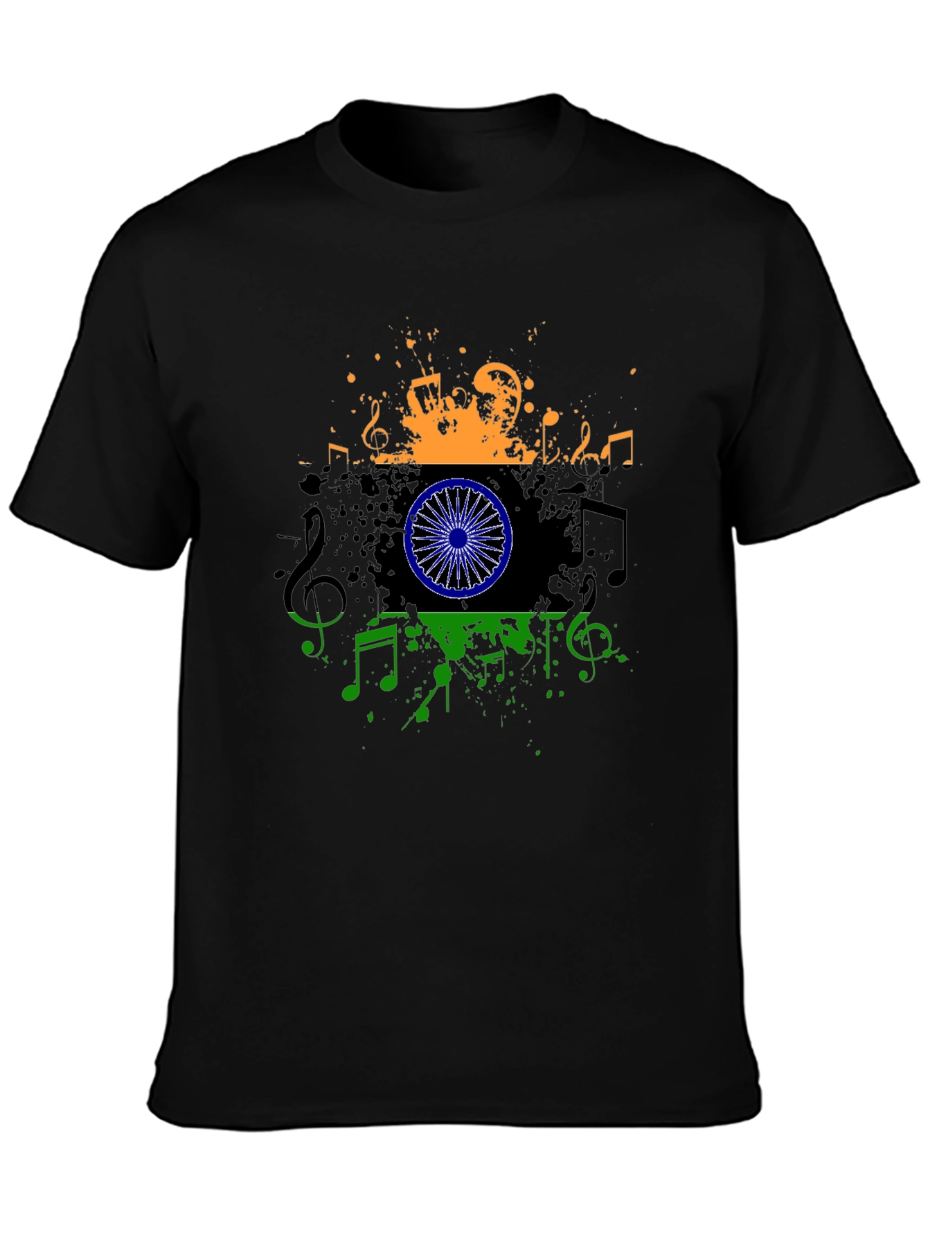 India Flag Music T-Shirt