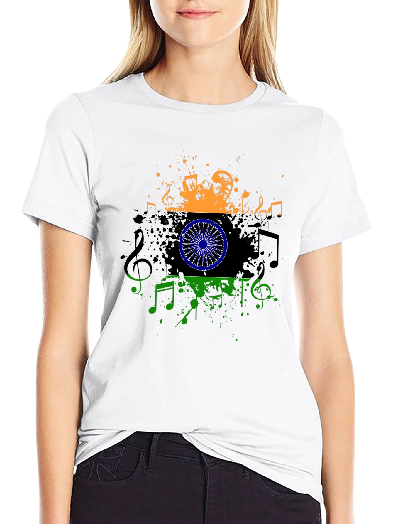 India Flag Music T-Shirt