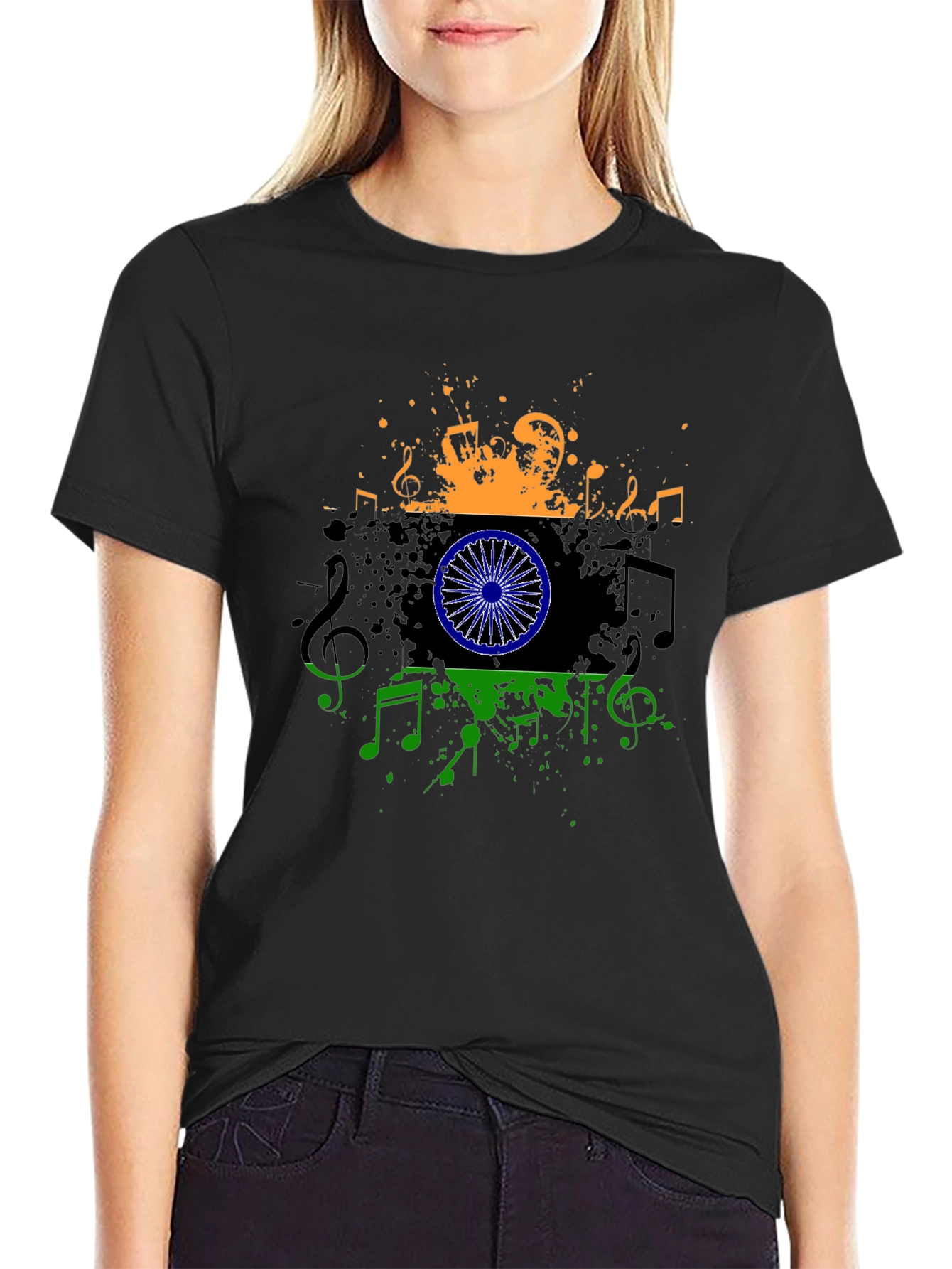 India Flag Music T-Shirt