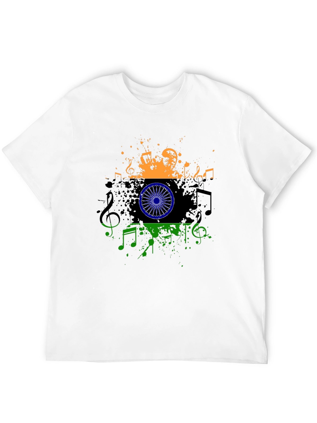 India Flag Music T-Shirt