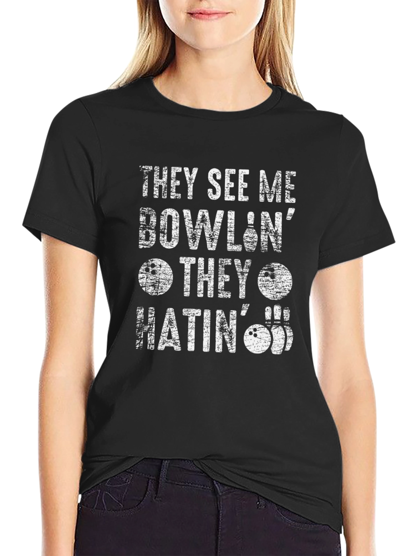 Funny Bowling T-Shirt - They See Me Bowlin