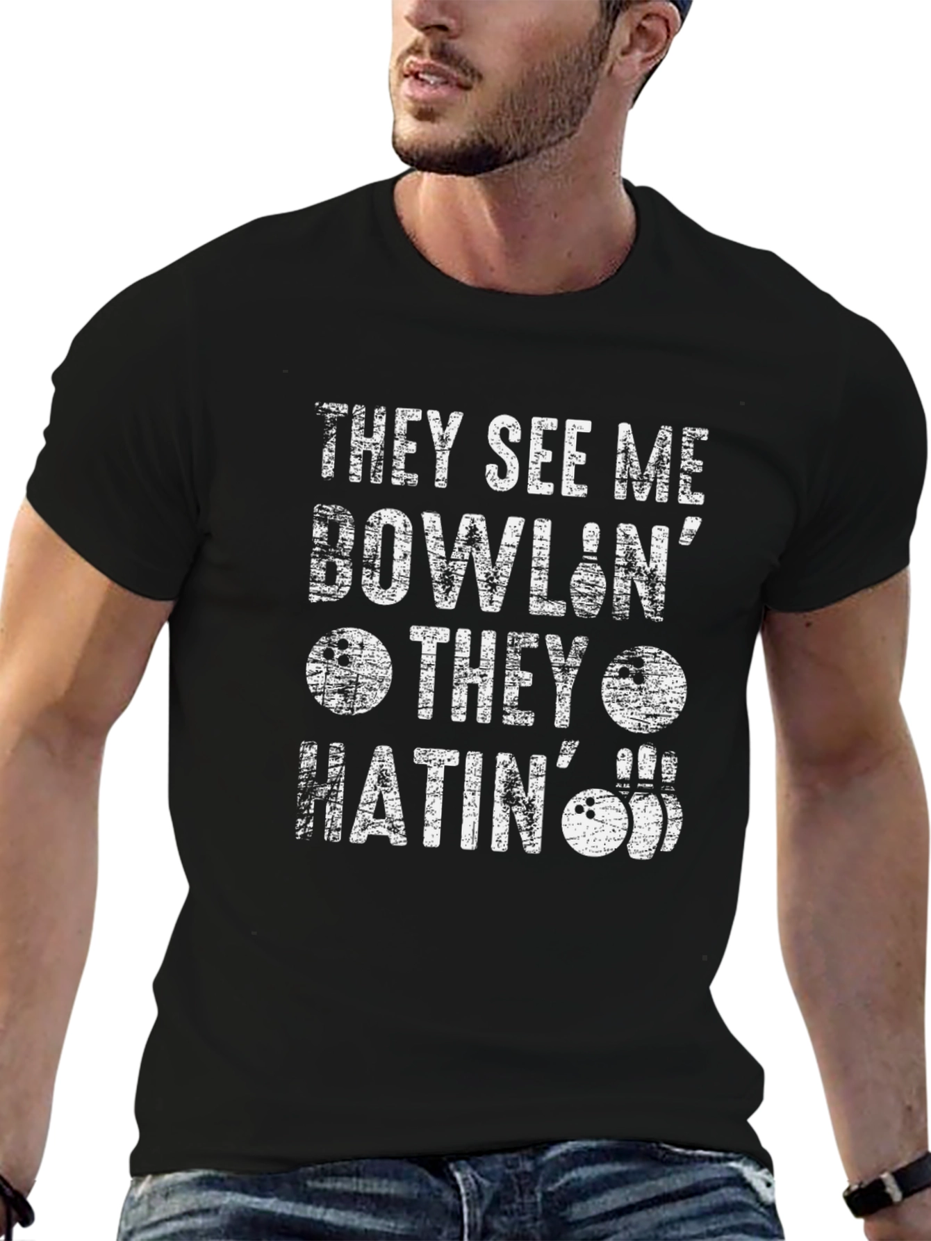 Funny Bowling T-Shirt - They See Me Bowlin