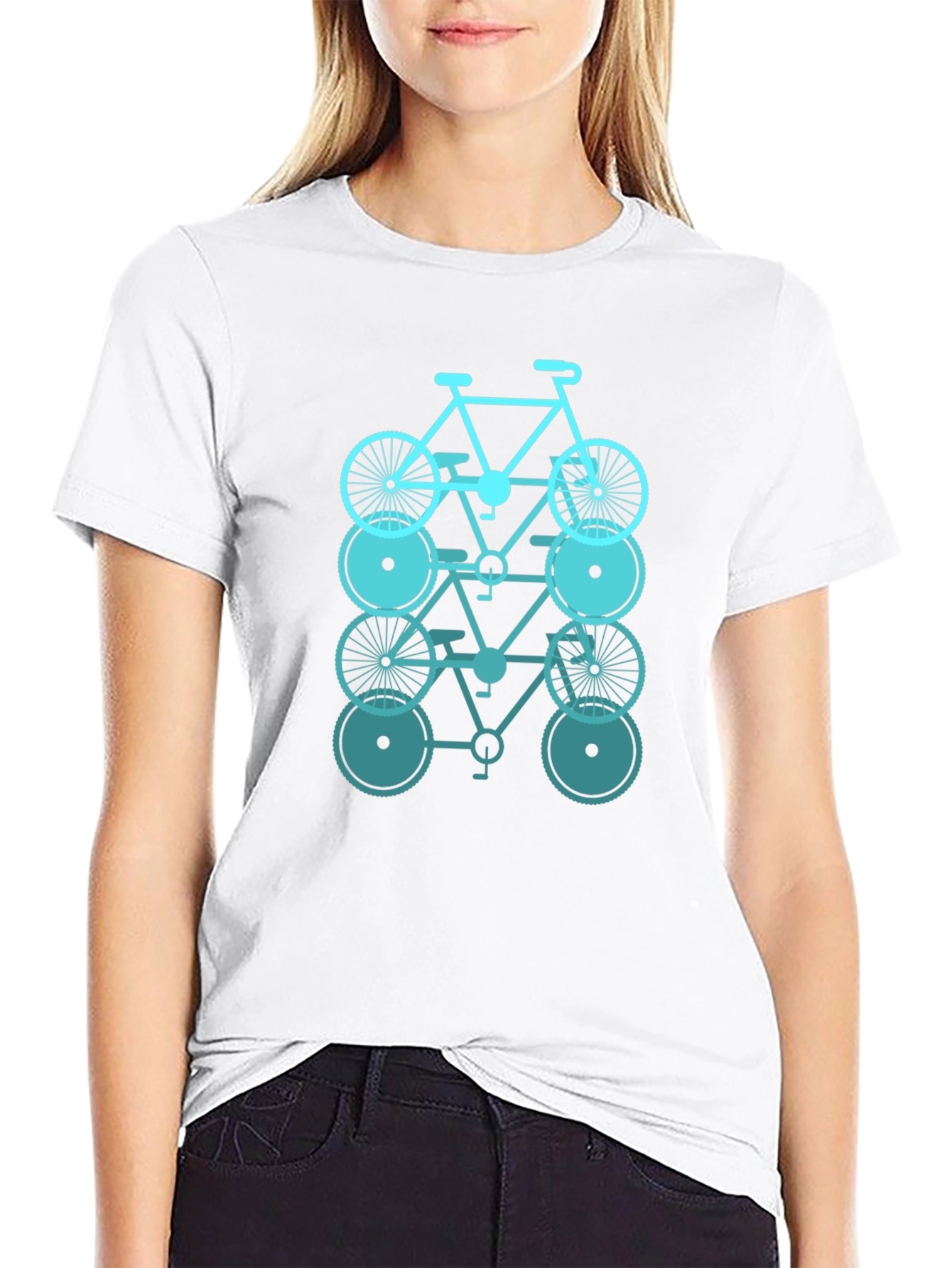Stacked Bicycle Graphic T-Shirt - Casual Wear