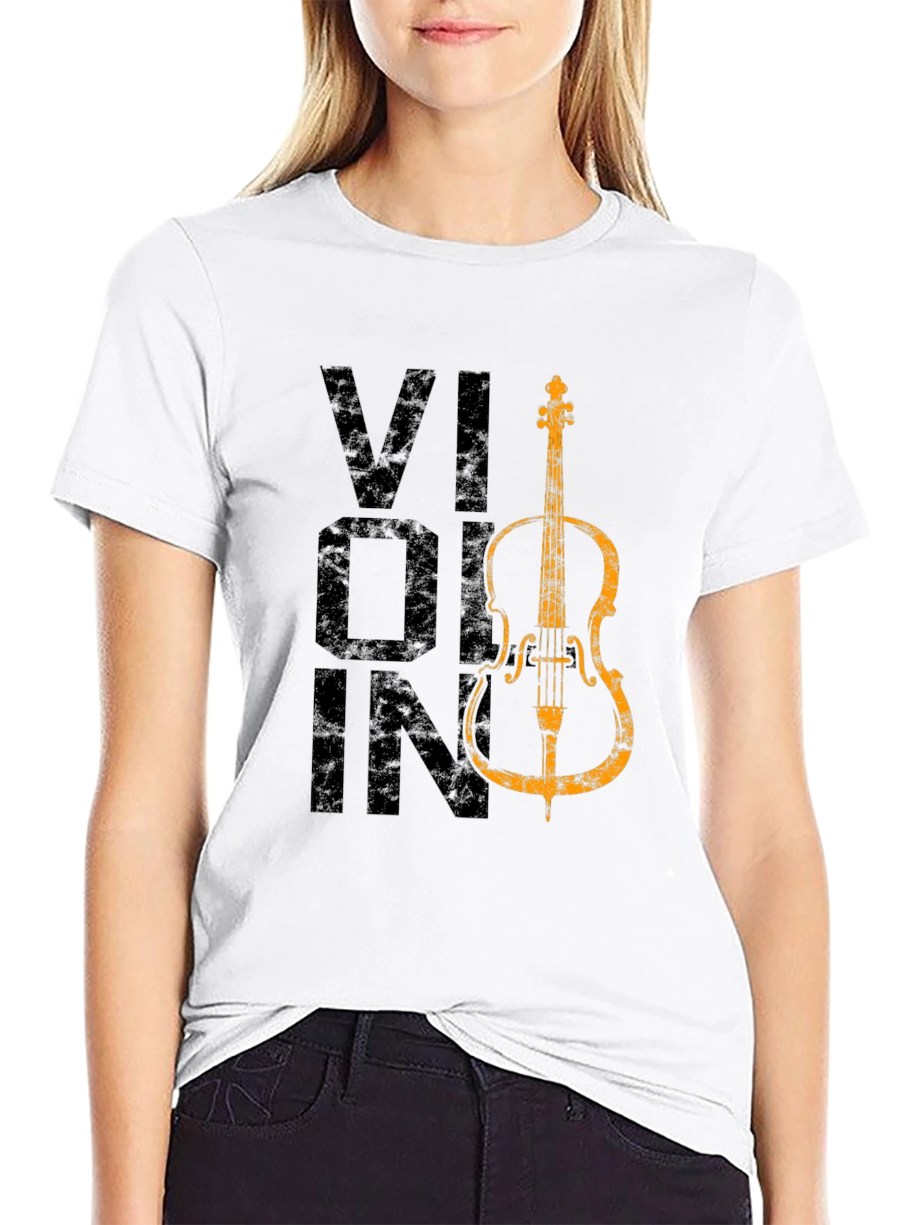 Violin Graphic Tee - Musical Instrument Shirt