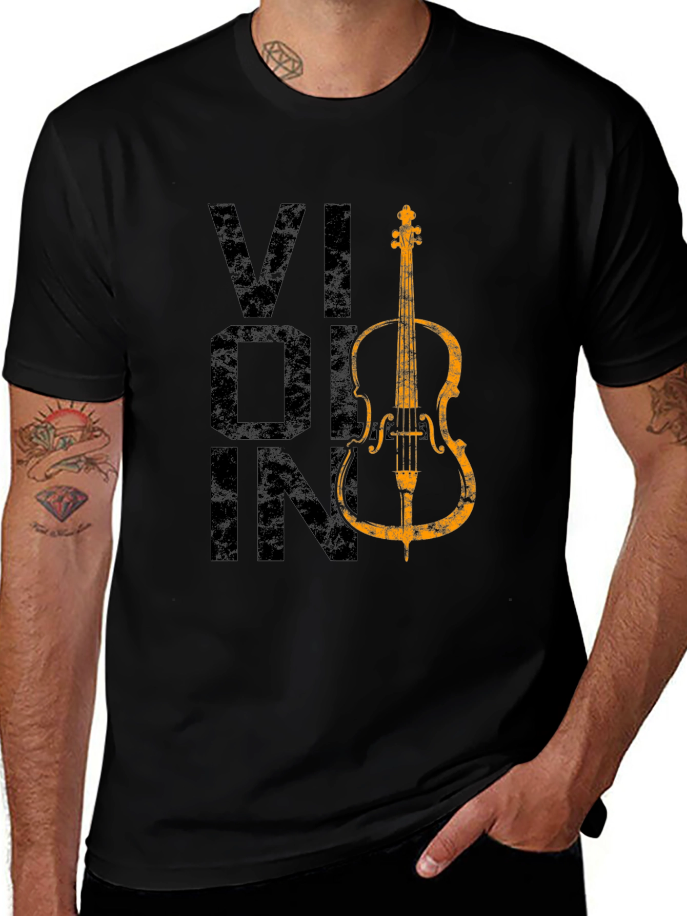 Violin Graphic Tee - Musical Instrument Shirt